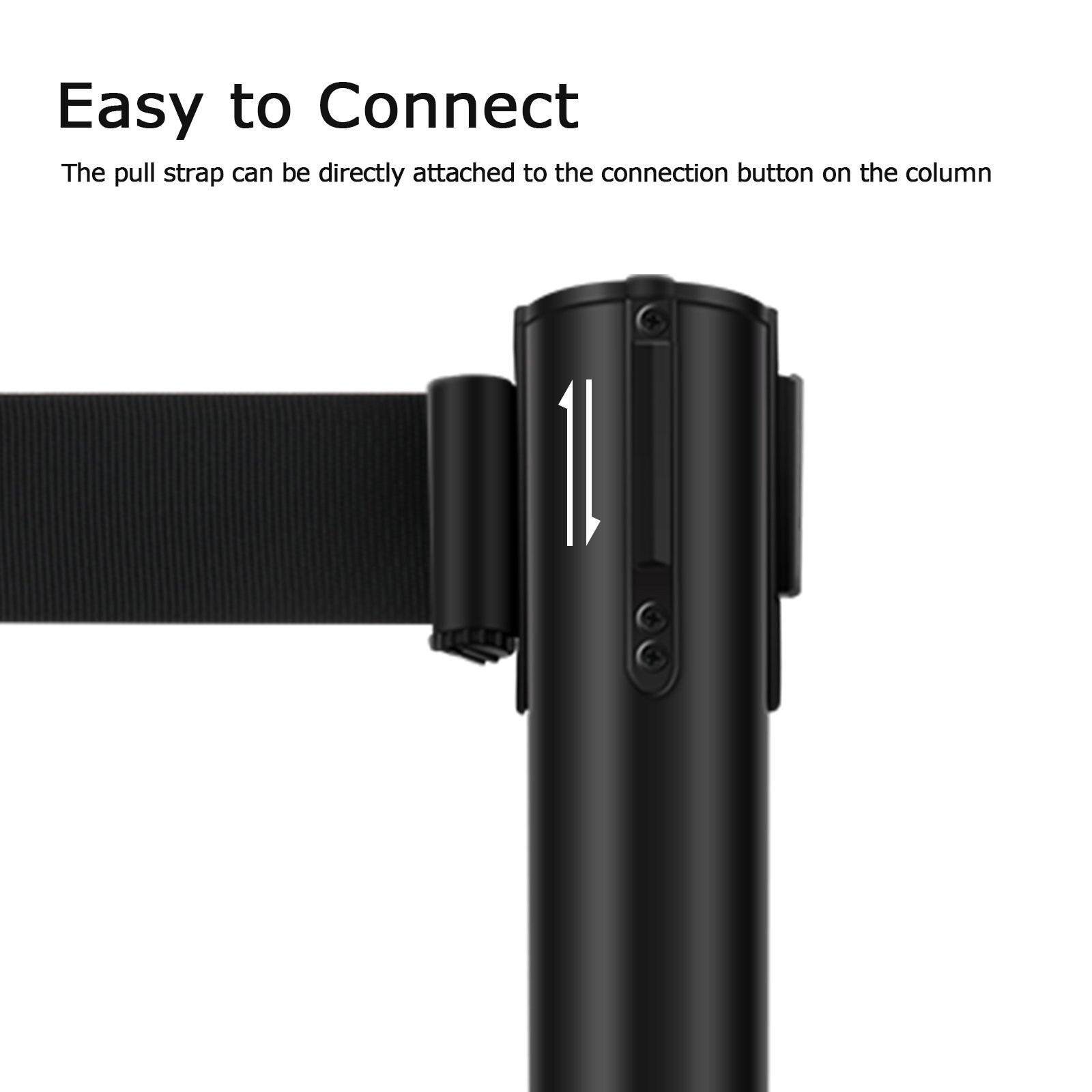 6 PCS Crowd Control Barrier Stanchion Posts Queue Pole with Retractable Belt