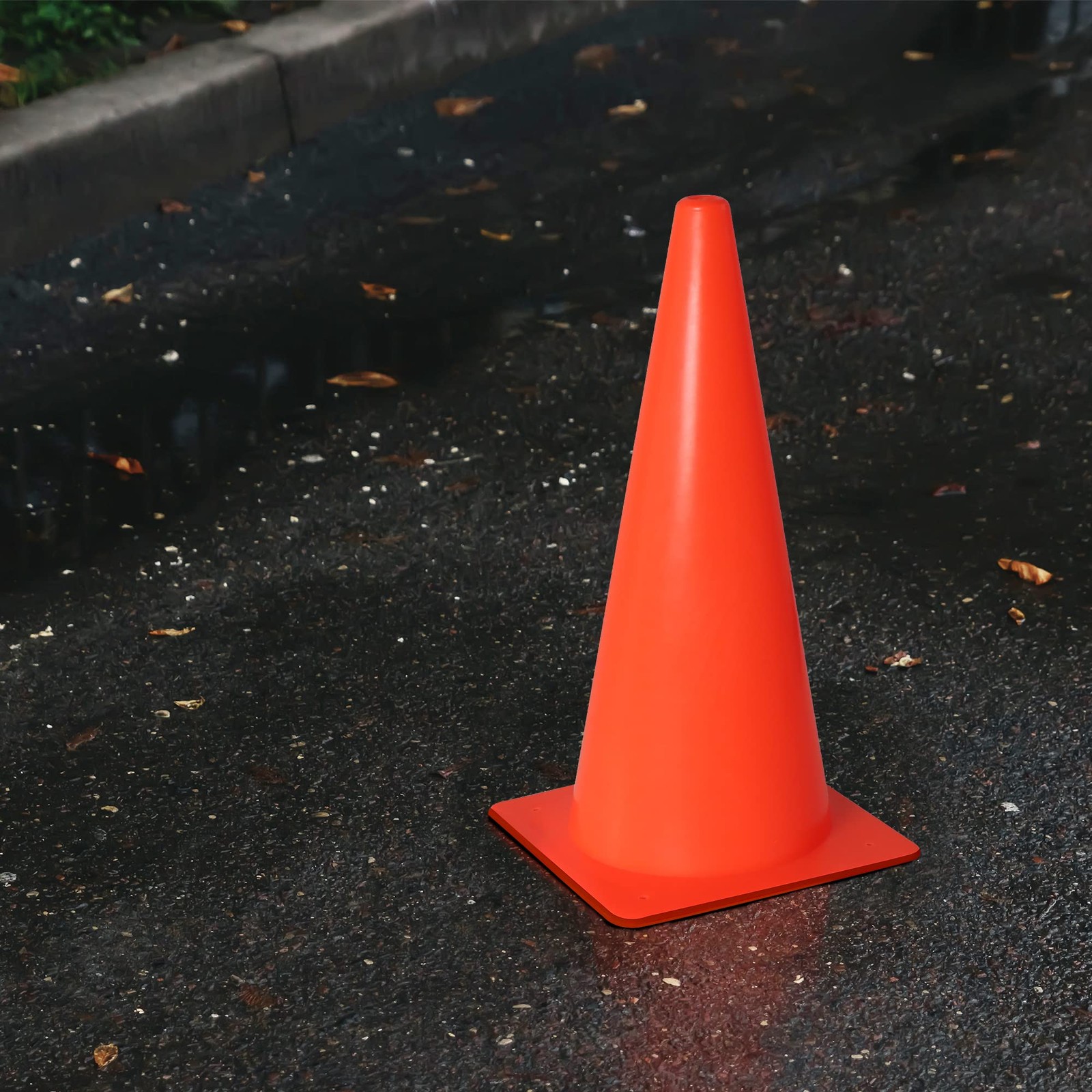 12 Inch Traffic Training Sports Cones, [10 Pack] Orange Safety Cones, Soccer Bas