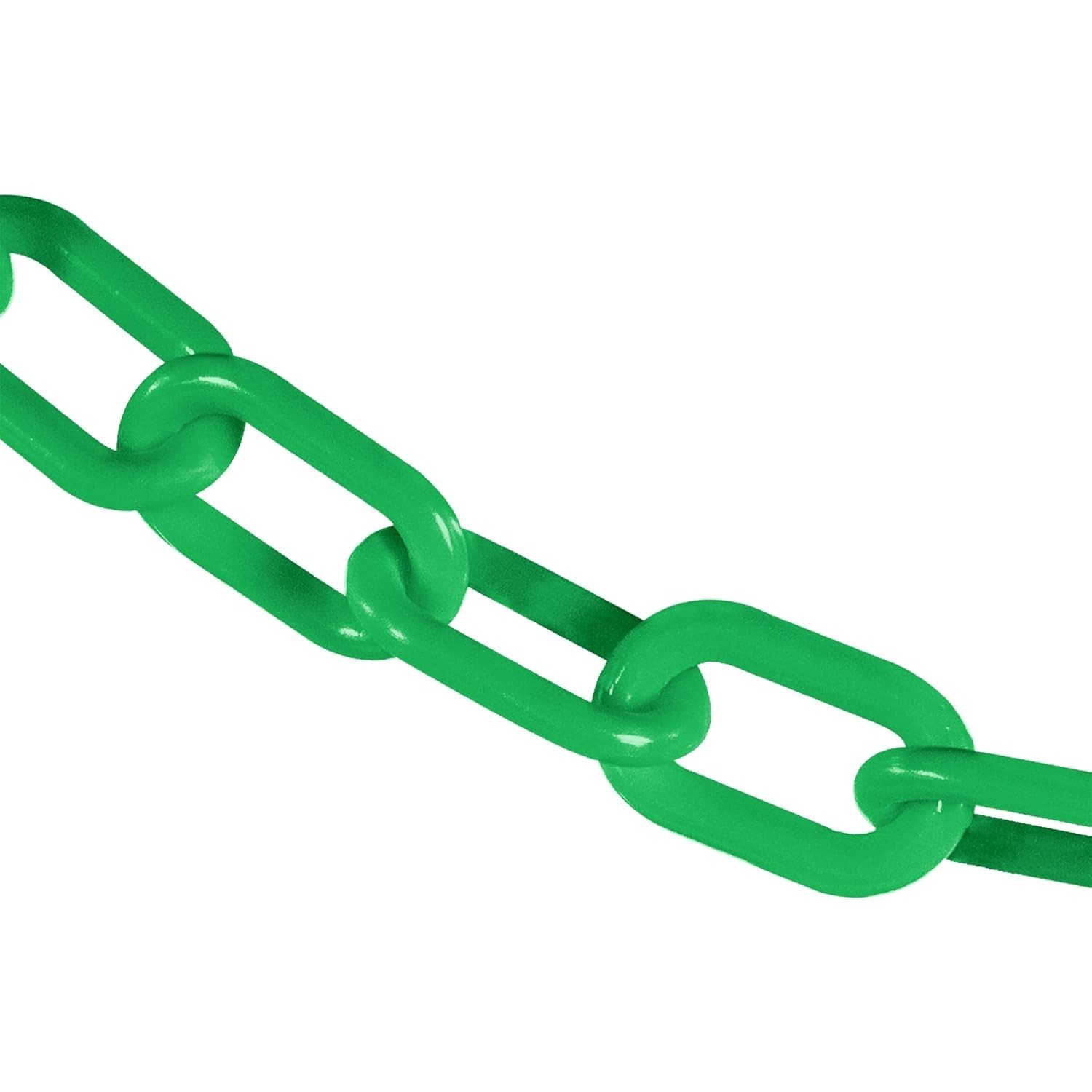 Green Plastic Chain Barrier, 100ft Length, 2″ Diameter