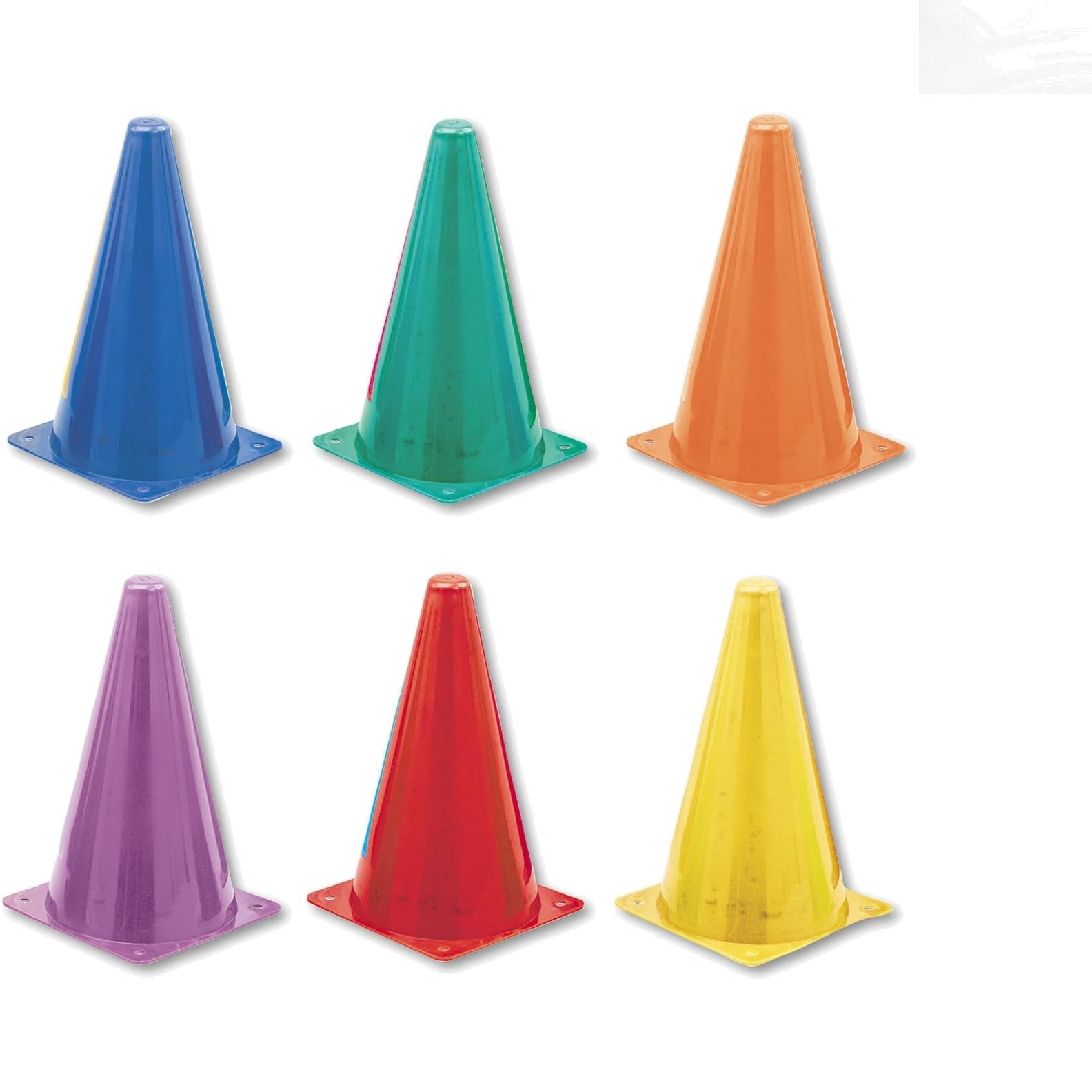 Durable 9” Fluorescent Poly Cone Set – Perfect for Sports & Social Distancing