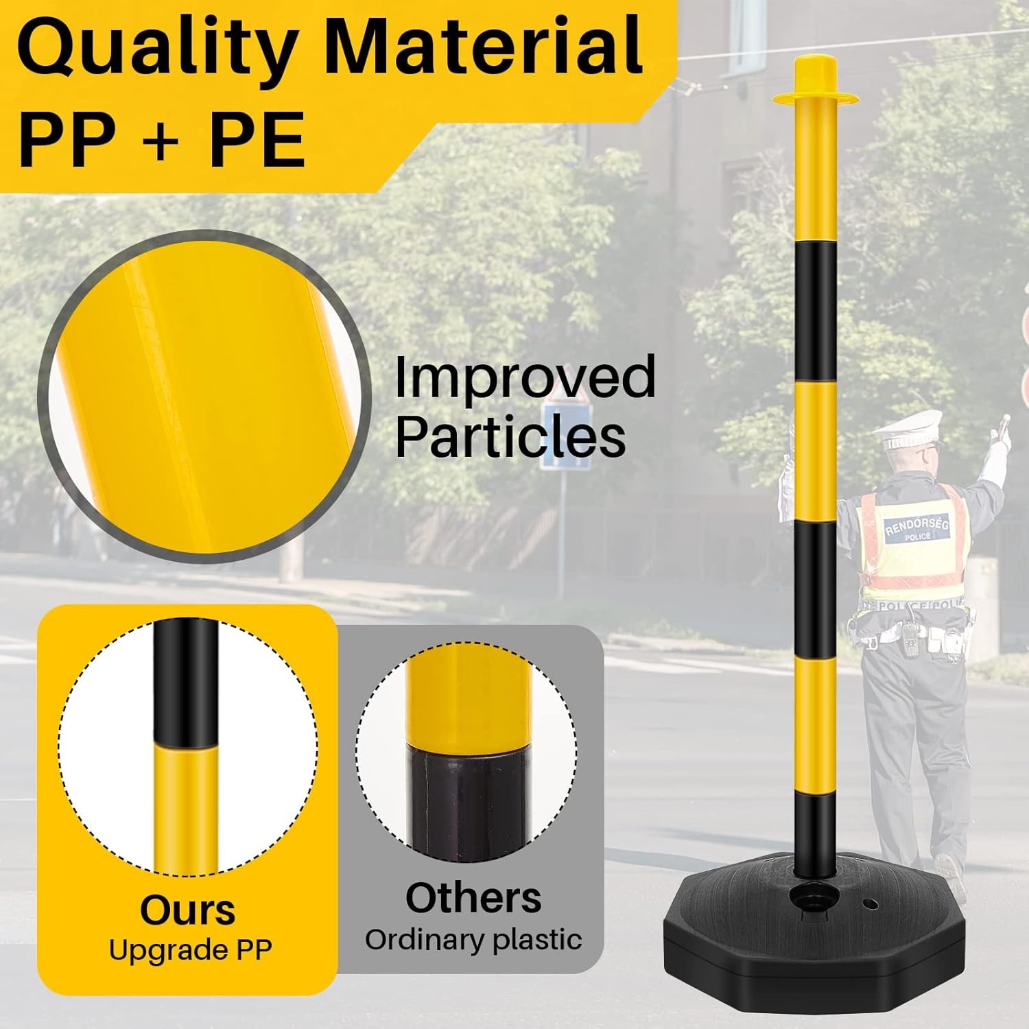 12 Sets 34 Inch Parking Cone Delineators Post Traffic Cone Plastic Stanchion Set