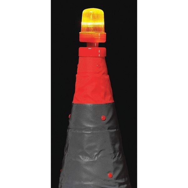 Zoro Select 3393-00002 Safety Cone, Led Flashing, Red, Plastic, 3393-00002