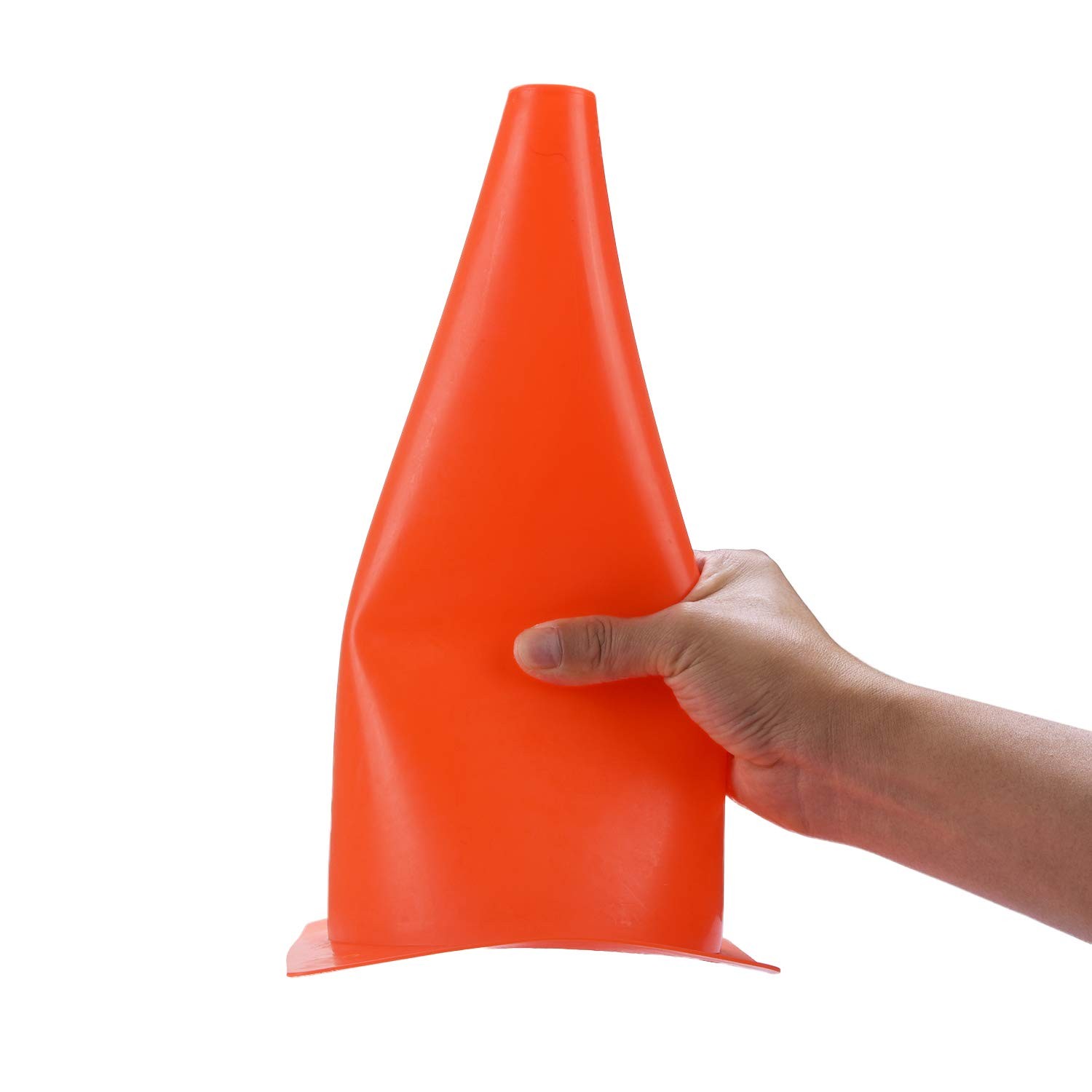 12 Inch Traffic Training Sports Cones, [10 Pack] Orange Safety Cones, Soccer Bas