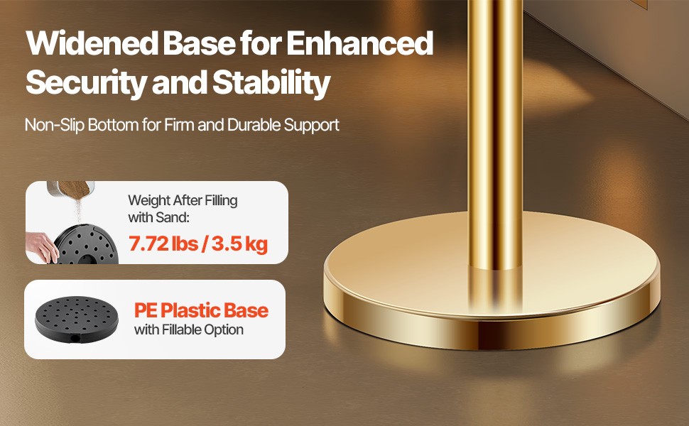 Stanchions 4/6/8Pcs Stainless Steel Post with Fillable Base Velvet Ropes & Posts