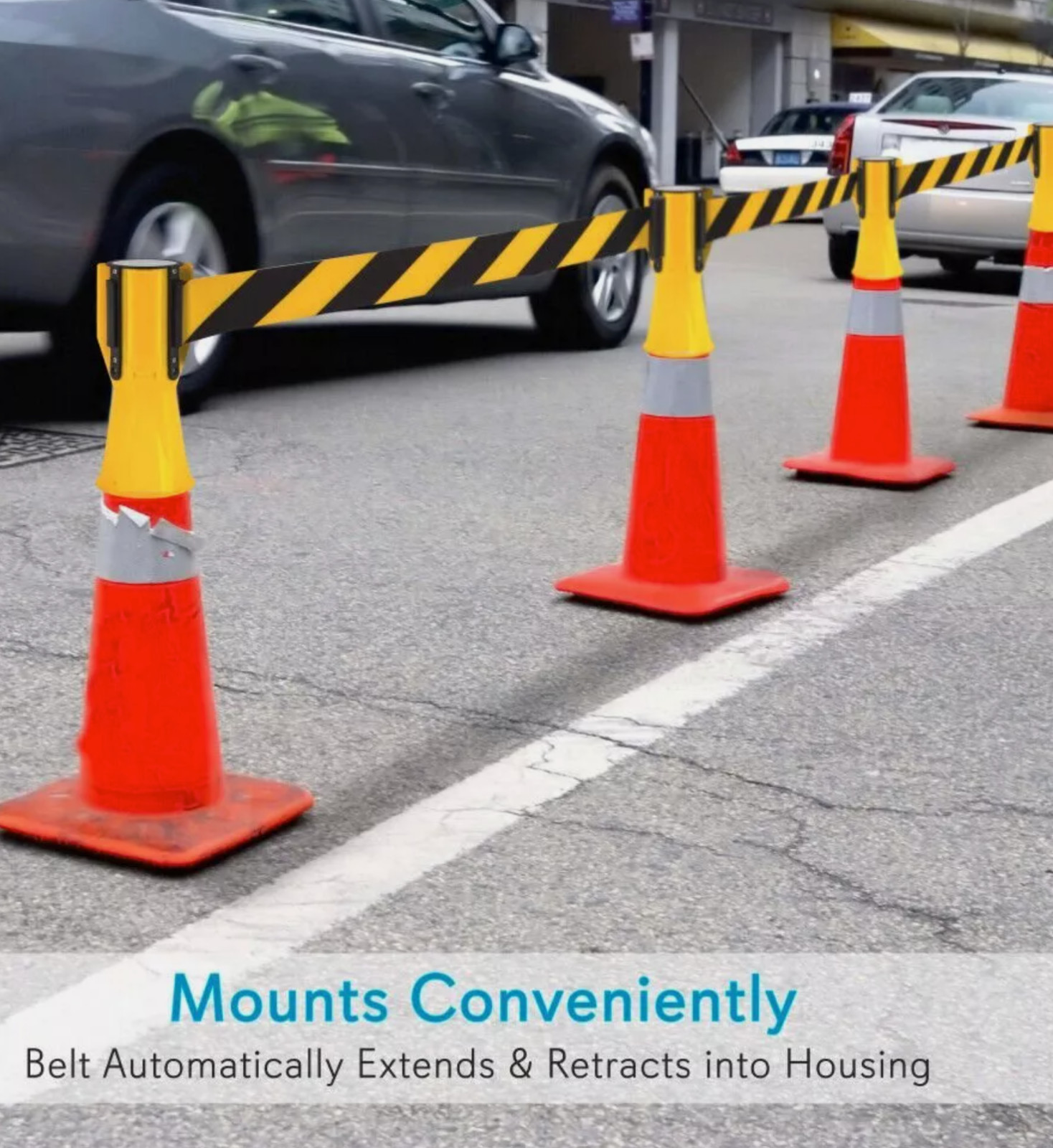 Pyle (set of 4) Hazard Warning Traffic Cone Belt PCNTP16X4 – free shipping