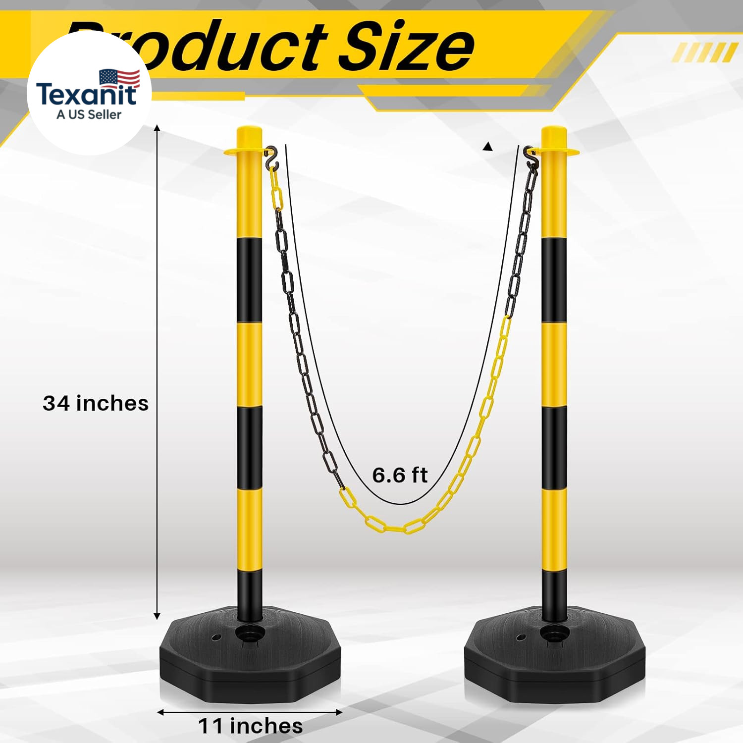 12 Sets 34 Inch Parking Cone Delineators Post Traffic Cone Plastic Stanchion Set