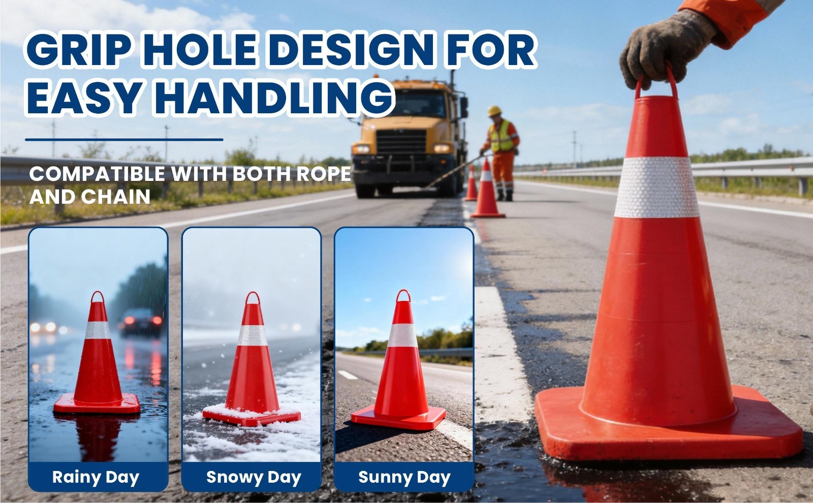 12 Pack 18″ Traffic Safety Cones Durable PVC Material Parking Cones with Reflect