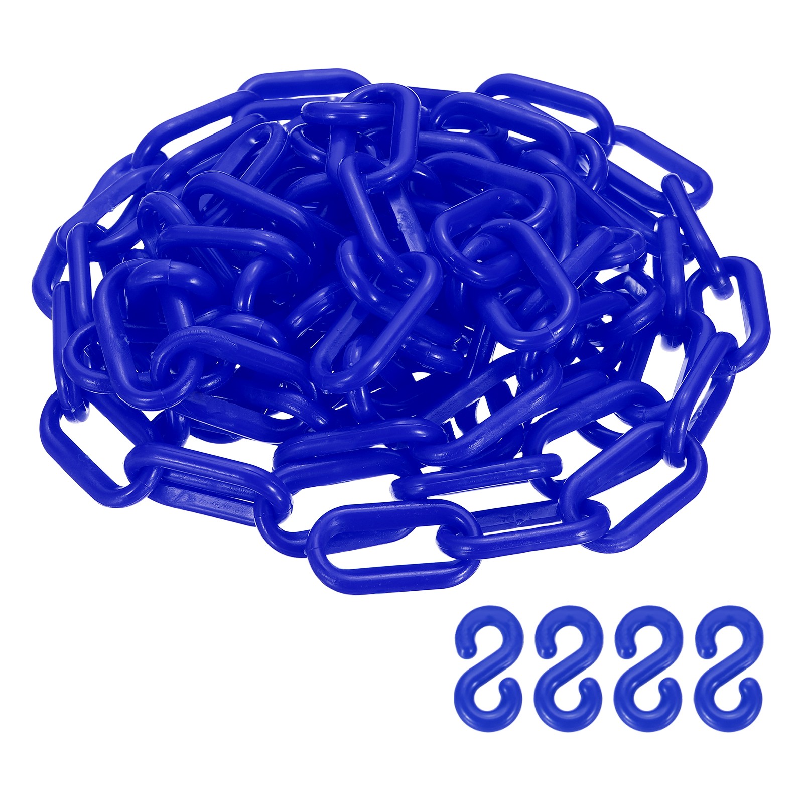 Barrier Chain, (9.8ft 0.7″ Dia., Blue), Plastic Safety Chain Links W S Hooks