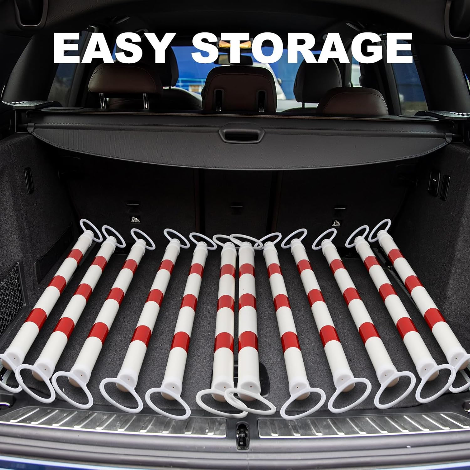 24 Pcs Expandable Traffic Cone Bar for Road Safety and Parking Control
