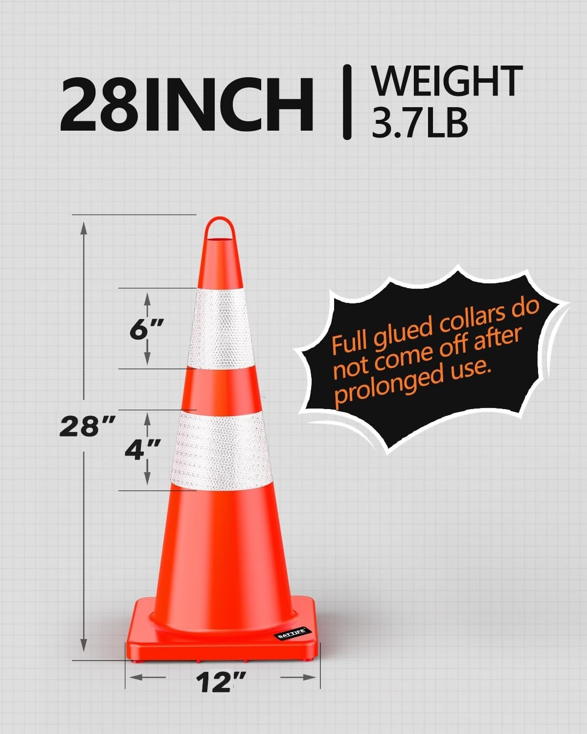 Heavy-Duty 28-Inch Traffic Safety Cones – Perfect for Construction and Control