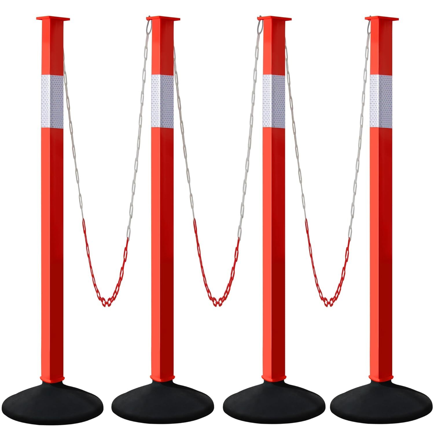 4 Pack Traffic Sign Post Cones with Weighted Base and Reflective Collar,