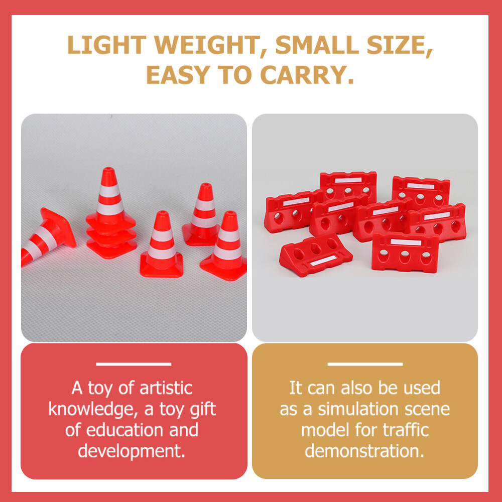 Road Sign Barricade Toy Plastic Work Traffic Signs Cone Mini Construction Cones