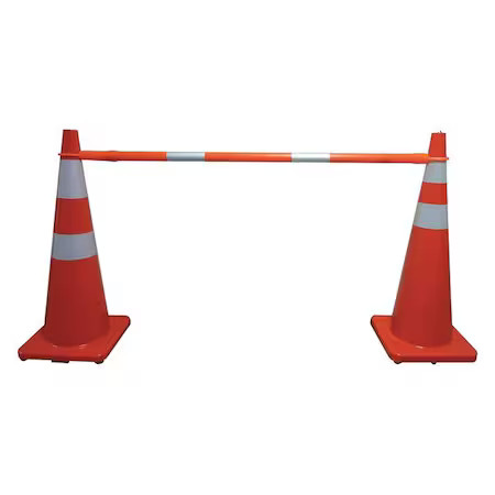 Zoro Select 9Xpy3 Telescoping Traffic Cone Bar, Abs, 2 In Dia, 62-1/4 In To,