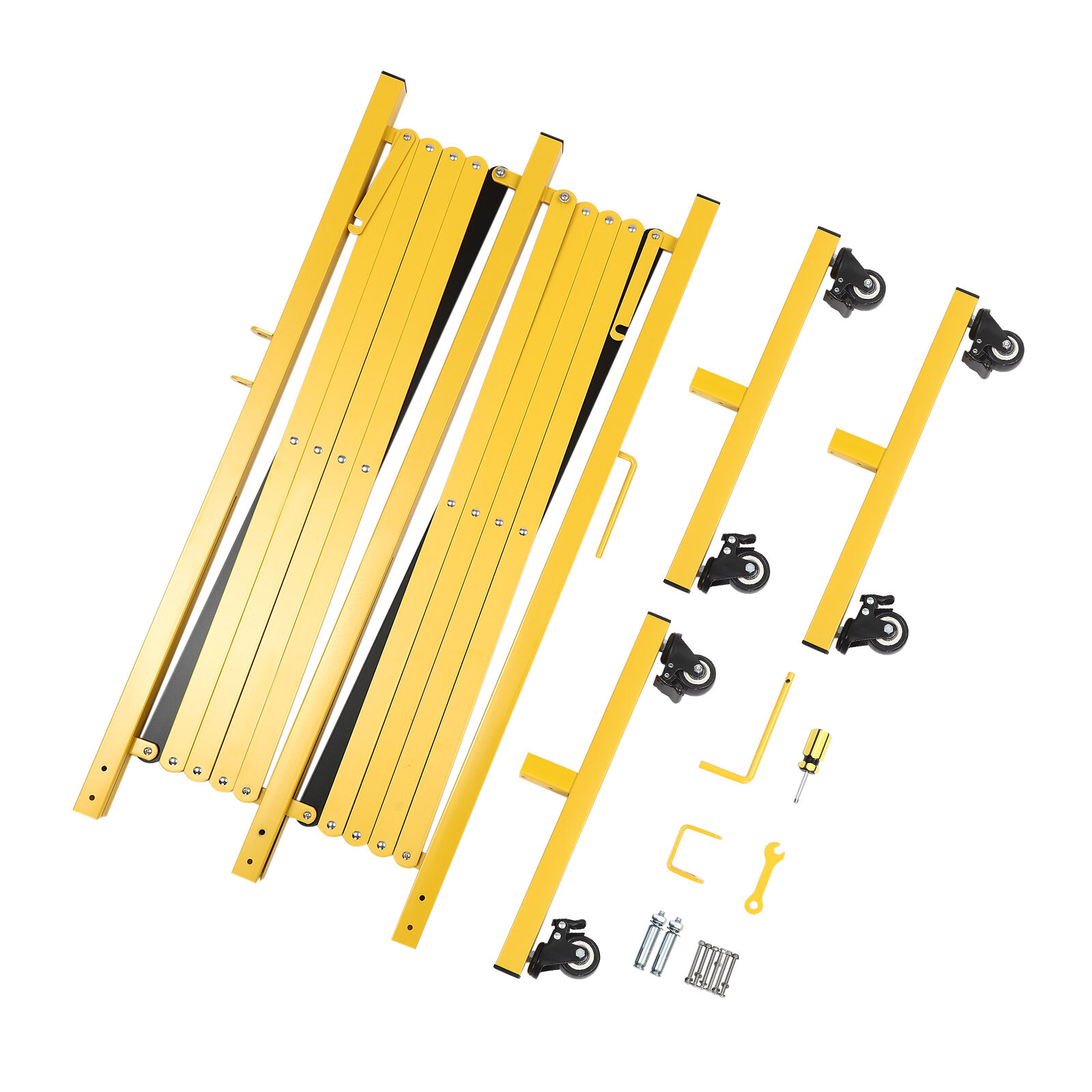 Expandable Barricade with Wheels 5 M Long Retractable Metal Traffic Gate US