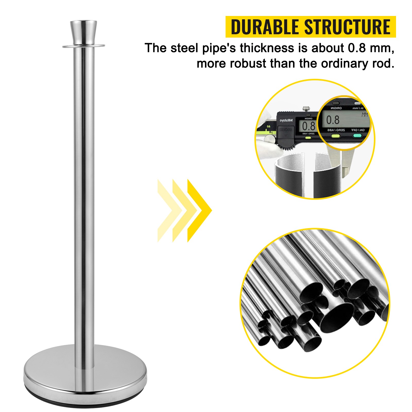 Crowd Control Stanchion Stanchion Set 2 Pieces Set with Black Velvet Rope