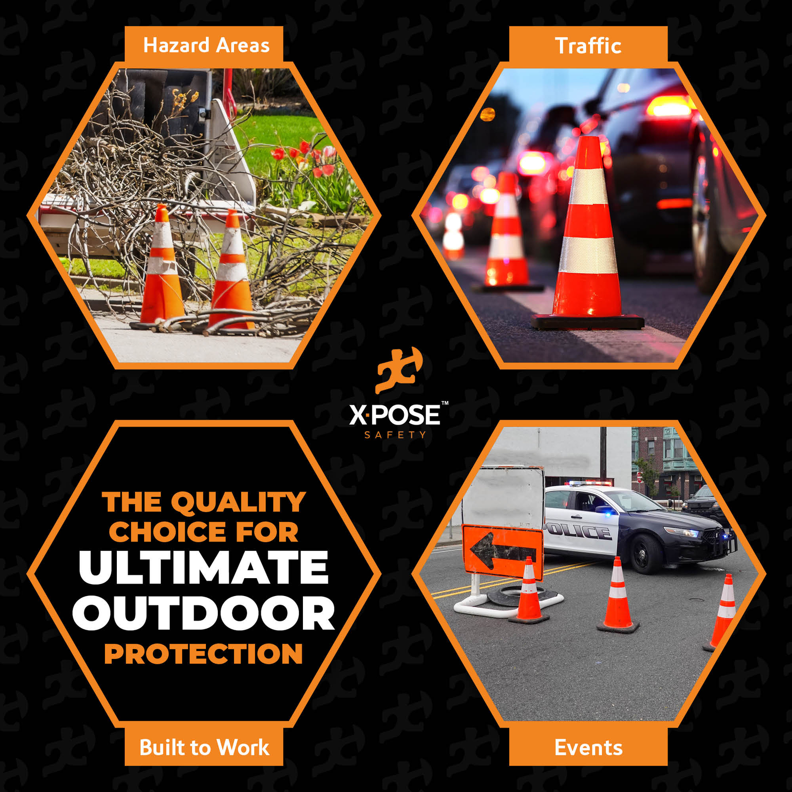 28 Inch Orange Traffic Cones with 6″ & 4″ Collar, PVC Plastic Safety Cone
