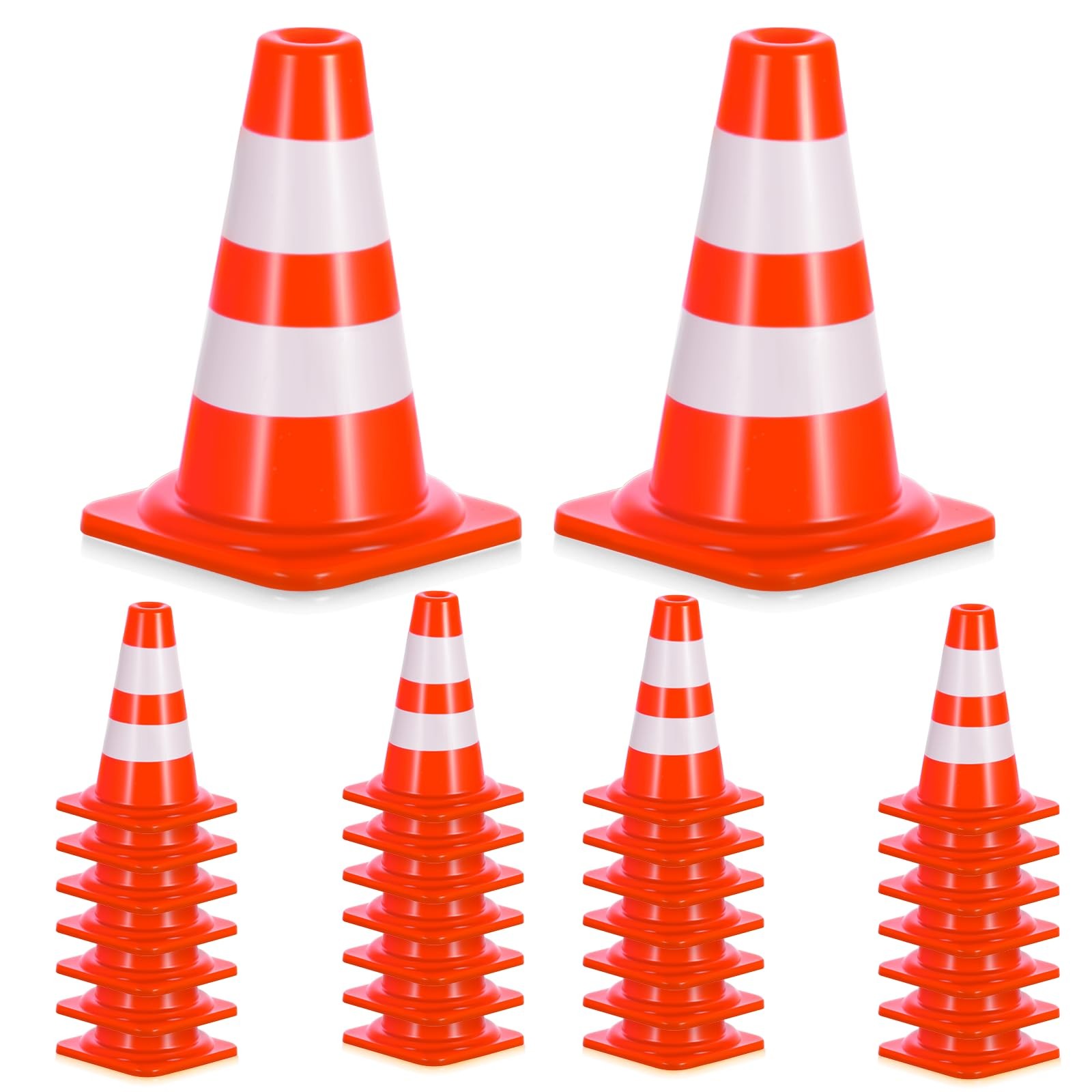 30 PCS Mini Traffic Cones, 1″ Construction Small orange red