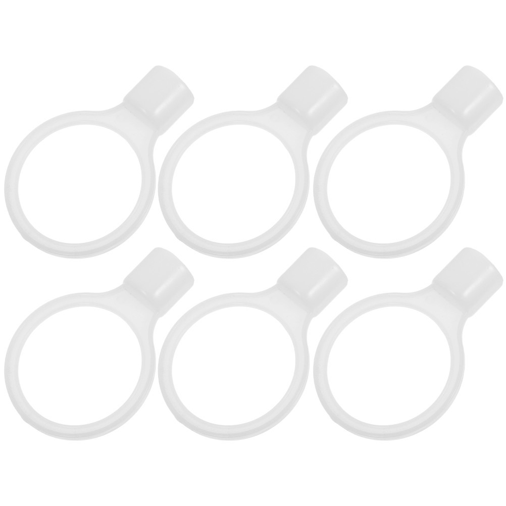 6Pcs Reusable PVC Traffic Cone Connectors for Road Safety Bar White