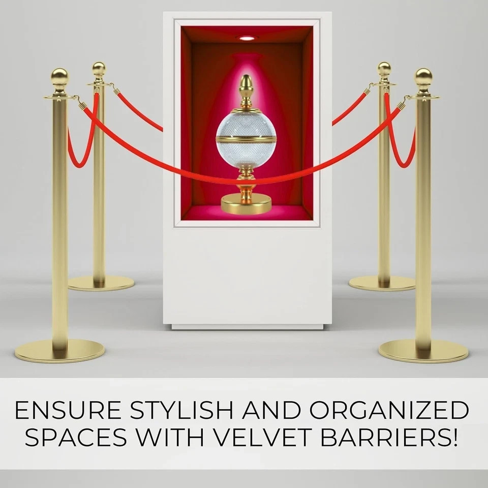 5 Ft Red Carpet Velvet Rope – 4 PCS Red Velvet Rope for Parties Crowd Ceremon…
