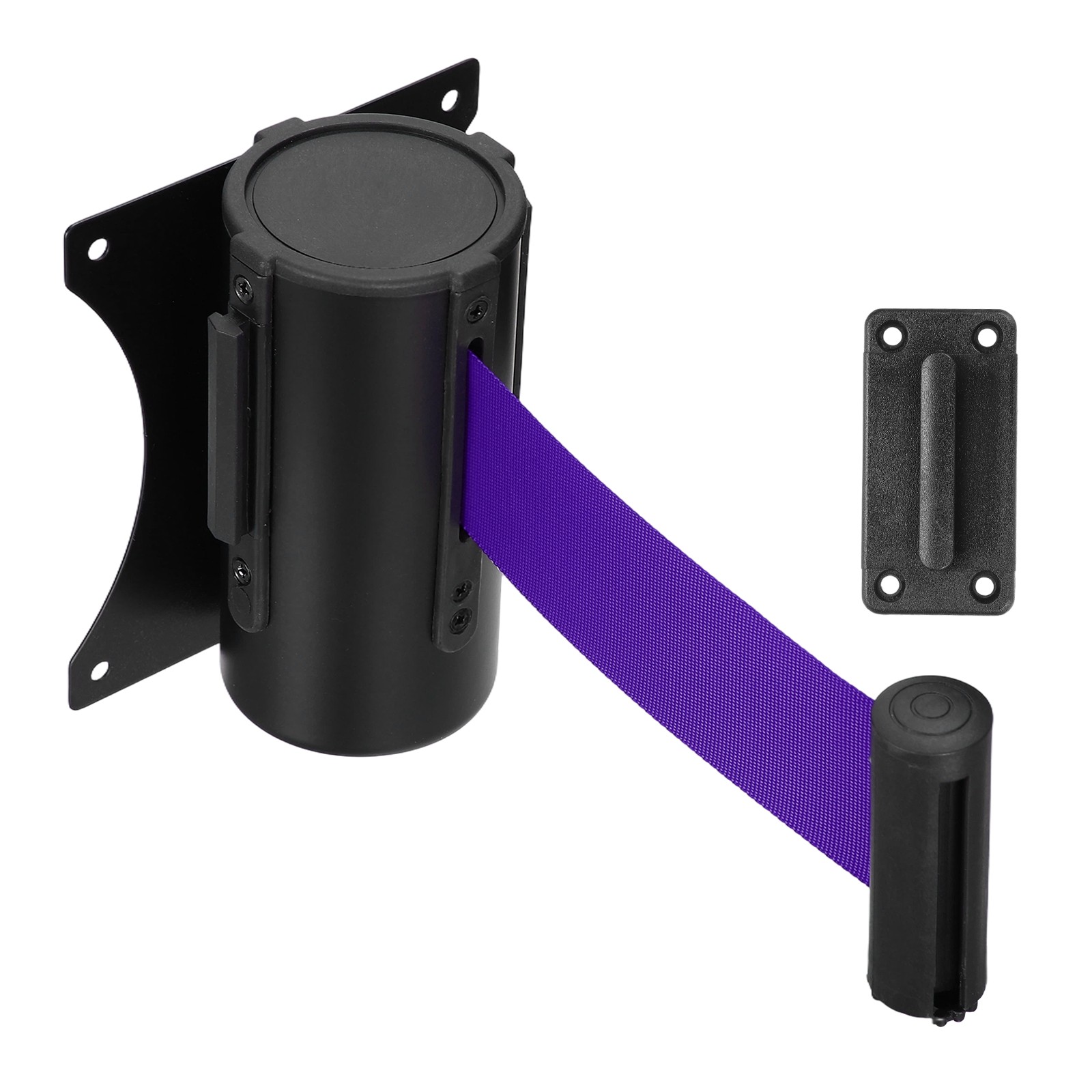 Fixed Wall Mount Retractable Belt Barriers (10 Feet, Purple) (1 Pcs)