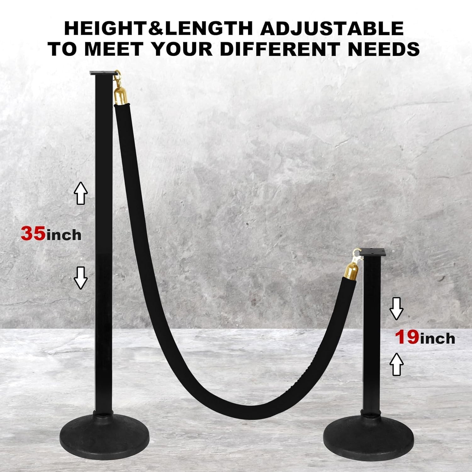 Versatile Stanchions with Velvet Rope – Adjustable Height for Ultimate Control