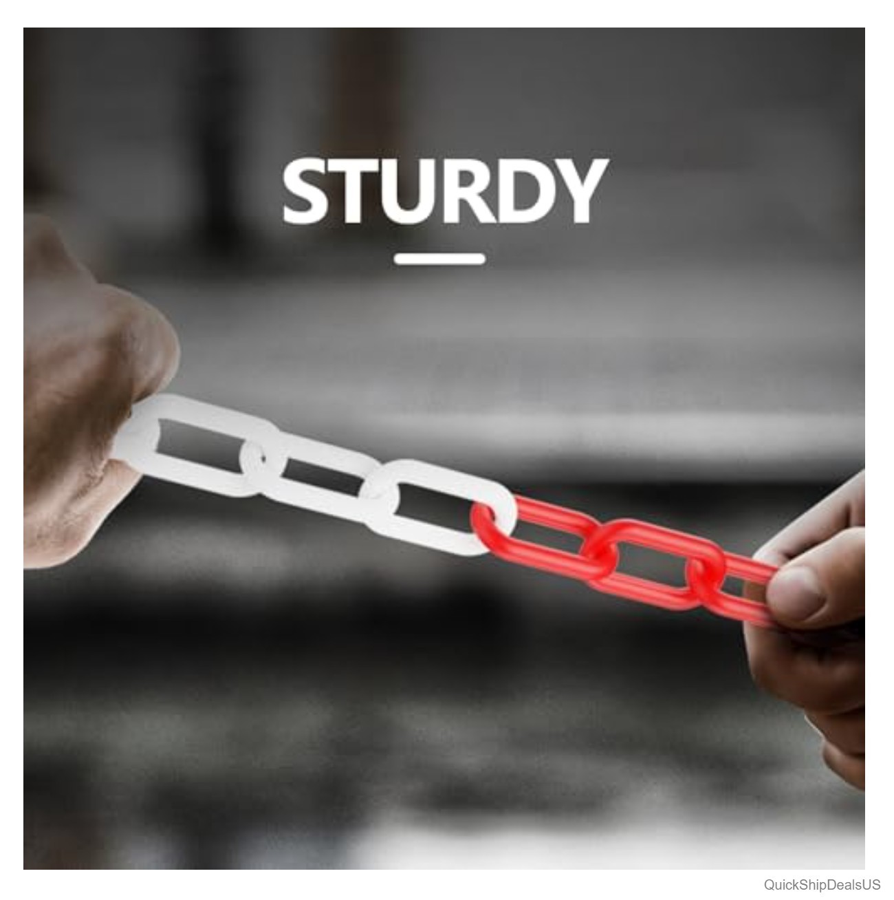 Plastic Chain 64 Feet 6mm PVC Barrier with 12 Connector Kits for Traffic Cones