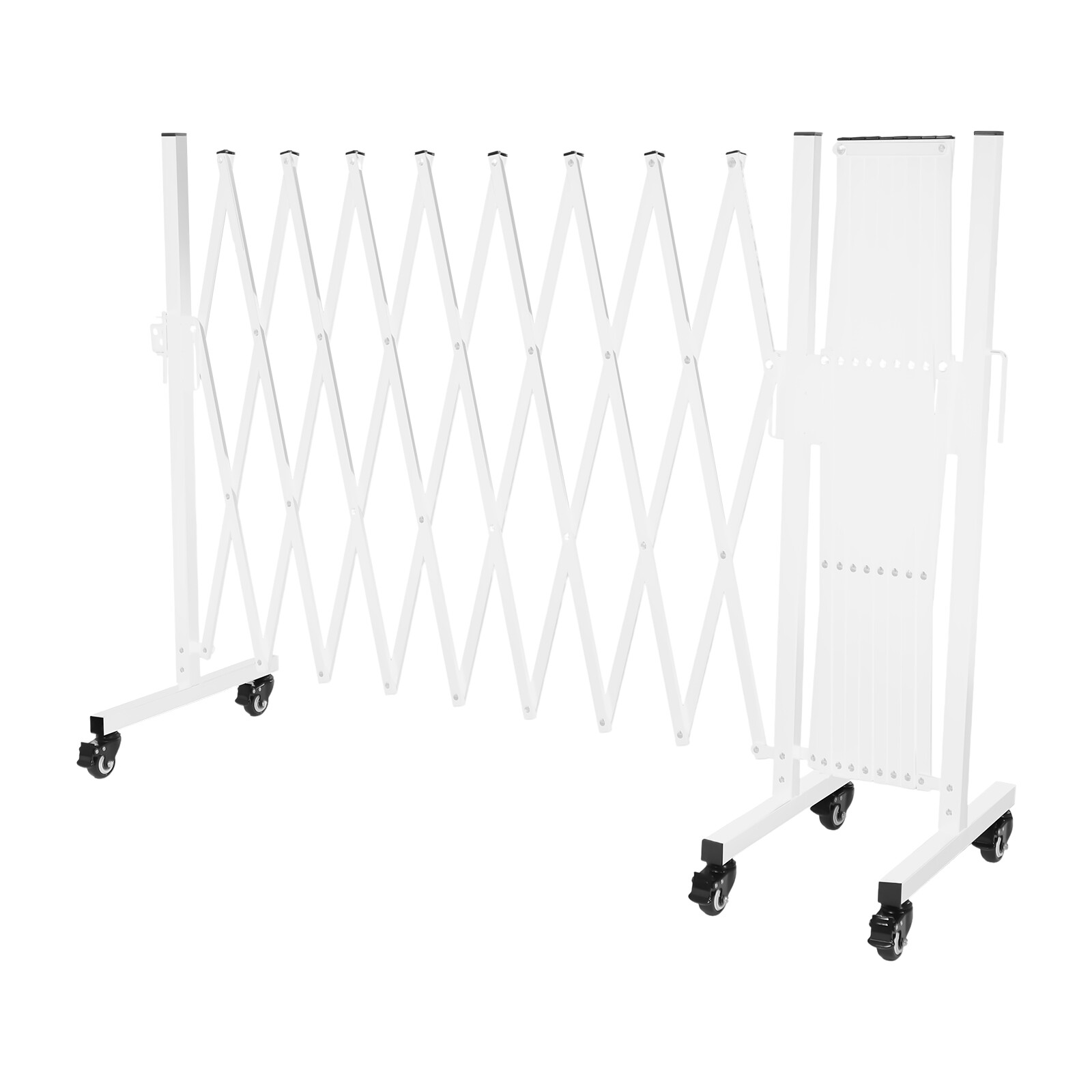 Expanded Outdoor Safety Barrier Mobile Folding Gate Portable Fence Gate W/ Wheel
