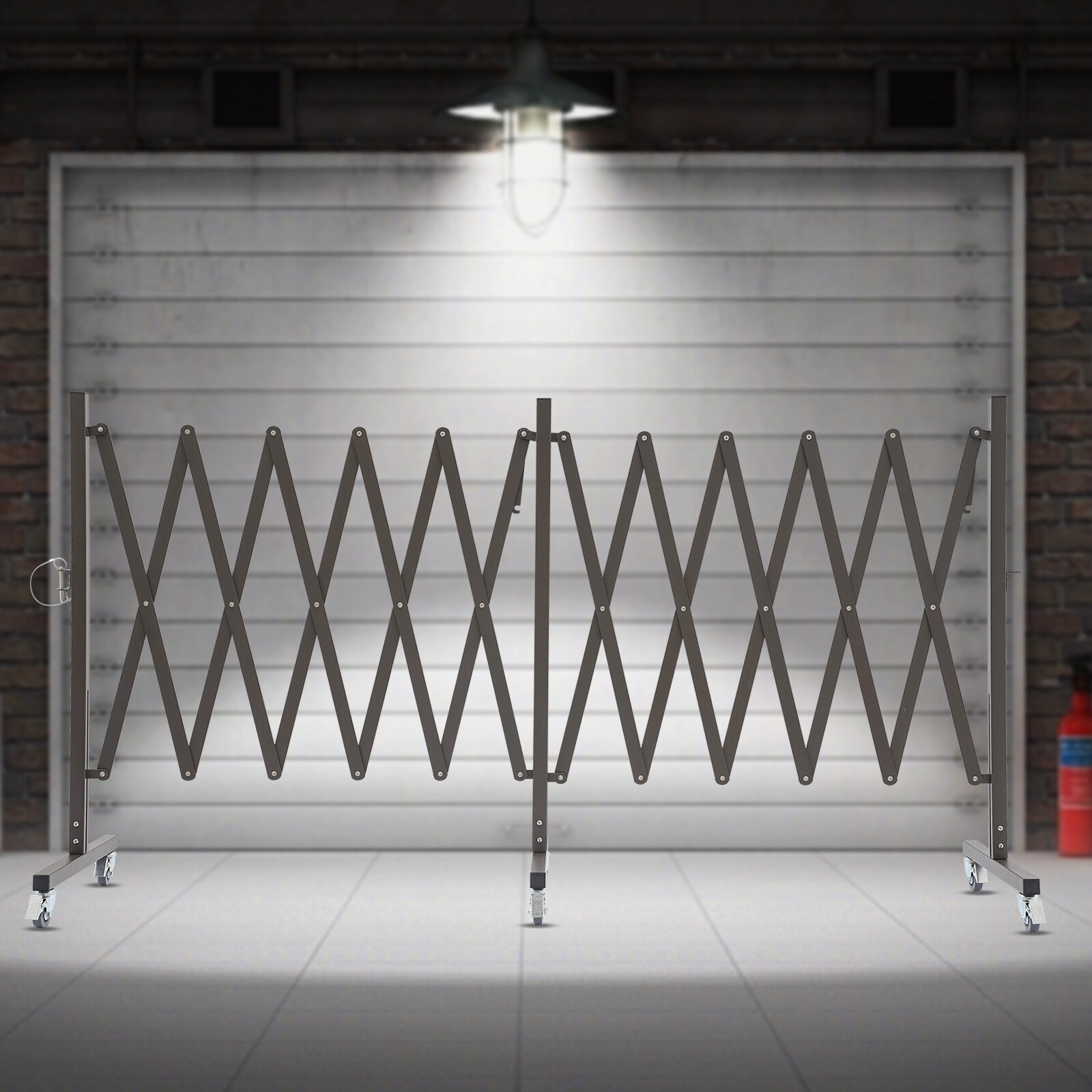 16.4′ Expandable Barricaded Barrier Retractable Traffic Fence Mobile Safety Gate