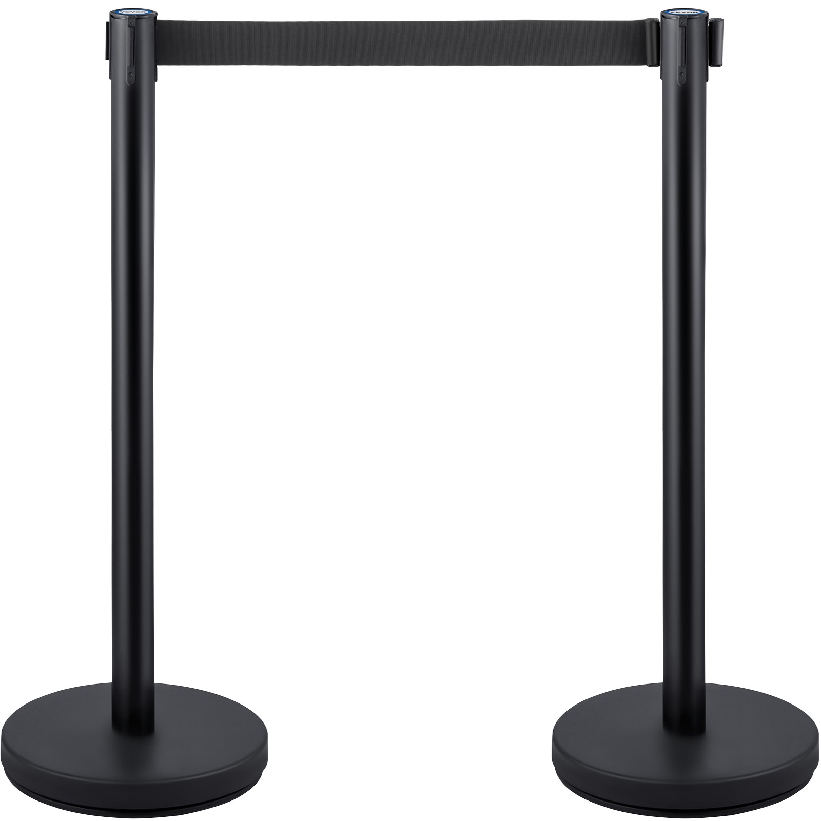 VEVOR 6PCS Black Belt Stanchion Queue Posts Stand Rope Retractable Crowd Barrier