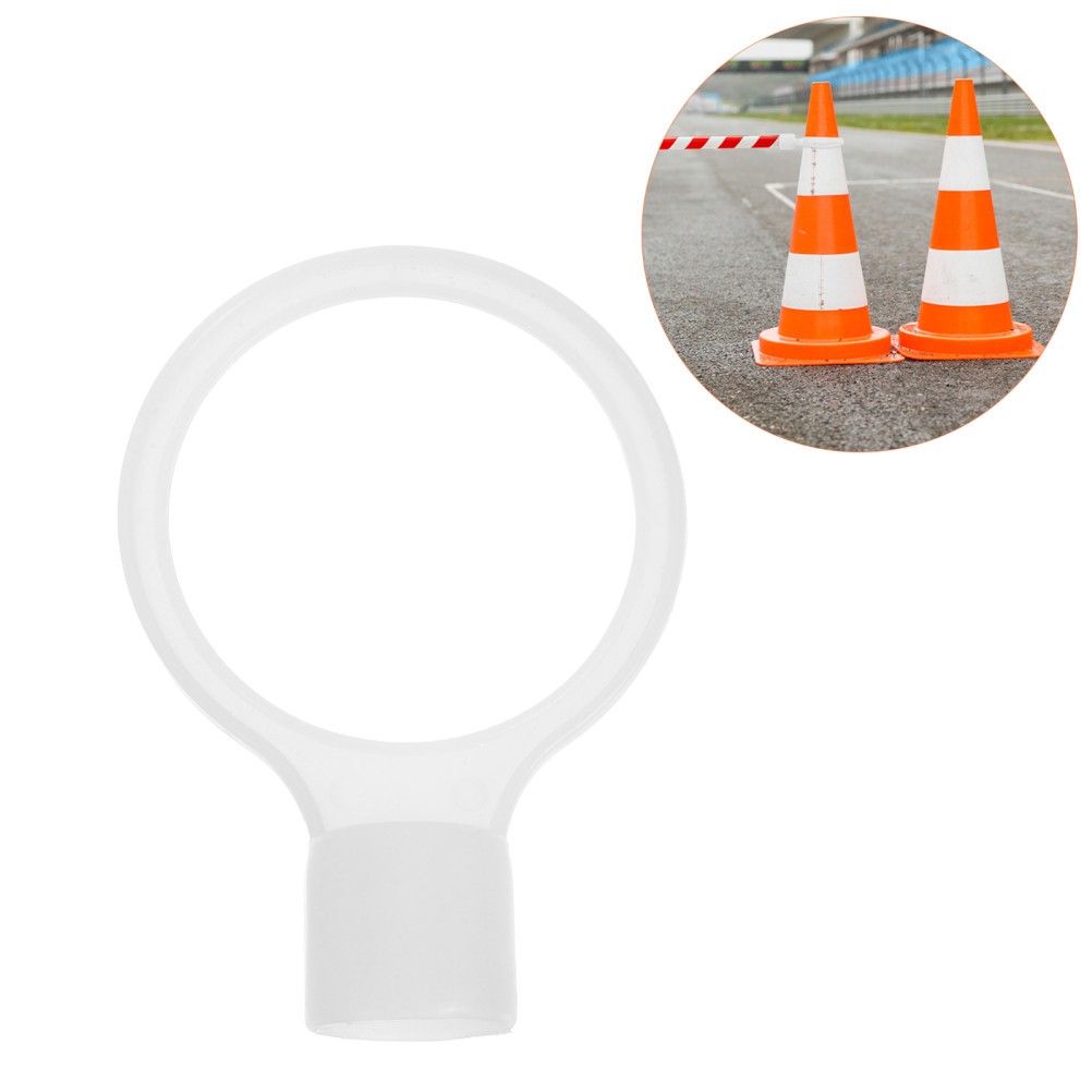 6Pcs Flexible PVC Traffic Cone Connectors for Construction Safety Bar White