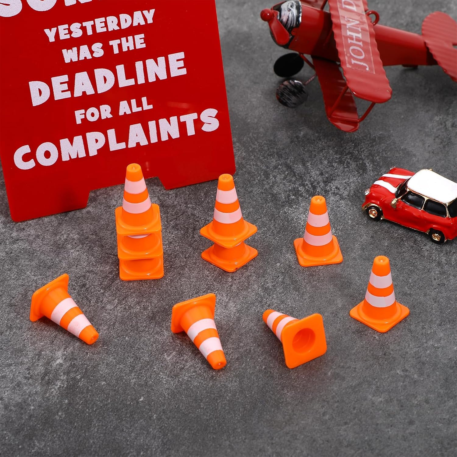 30pcs Mini Traffic Cones Orange Plastic Road Safety Cones for Training & Toys