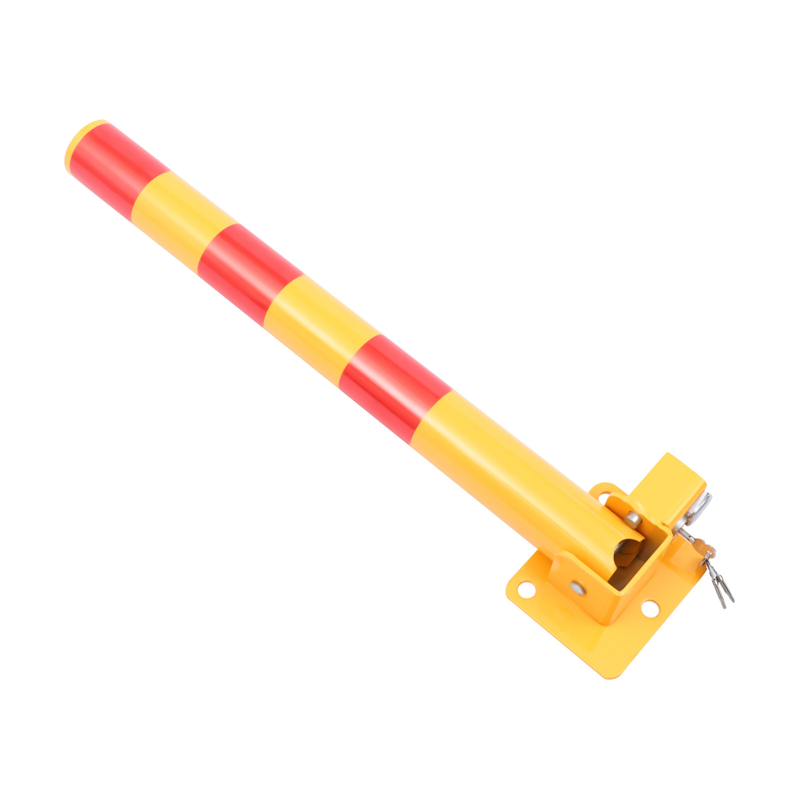 23.62in Parking Post, Steel Safety Bollards Post with Lock, Parking Barrier Post