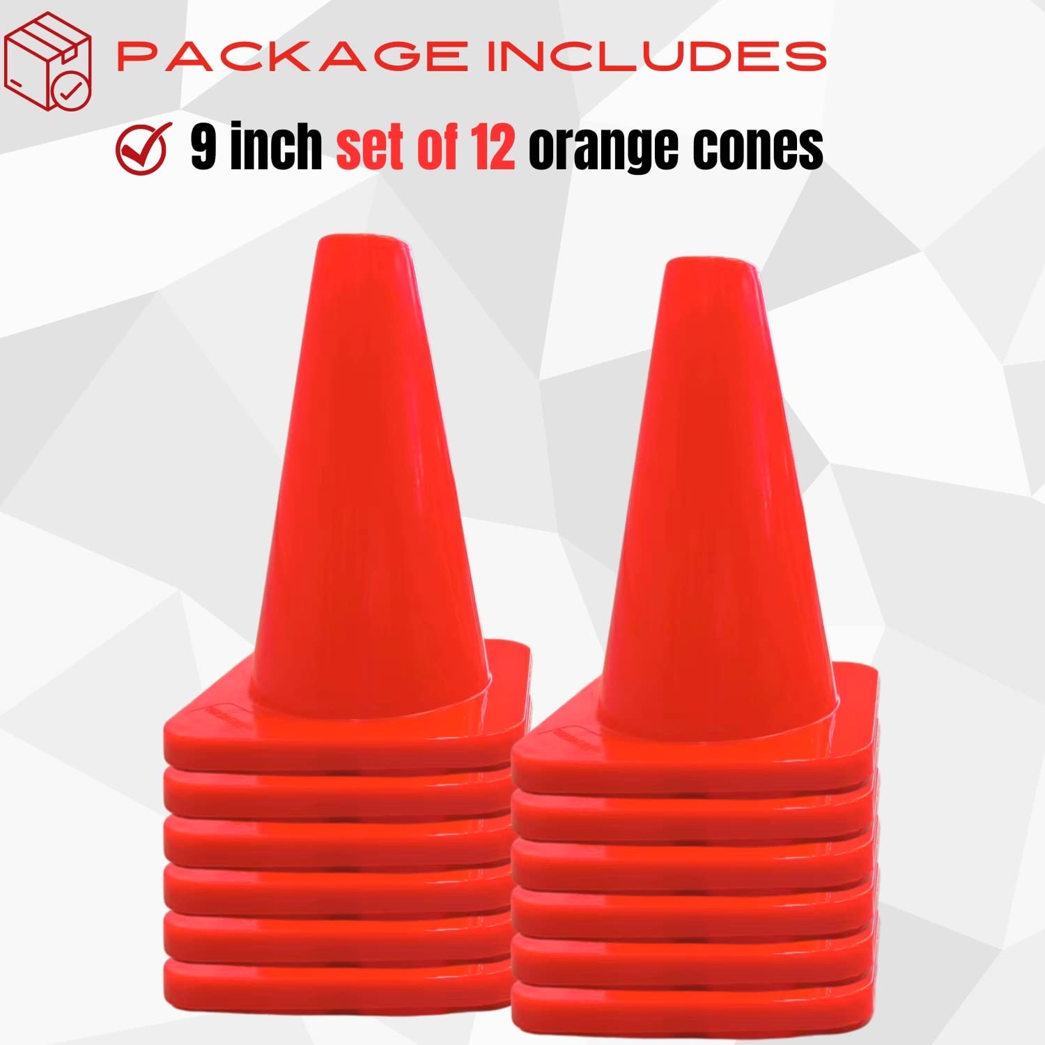 Versatyle 9in Heavy Duty Agility Training Cones for Soccer, Football, Basketb…
