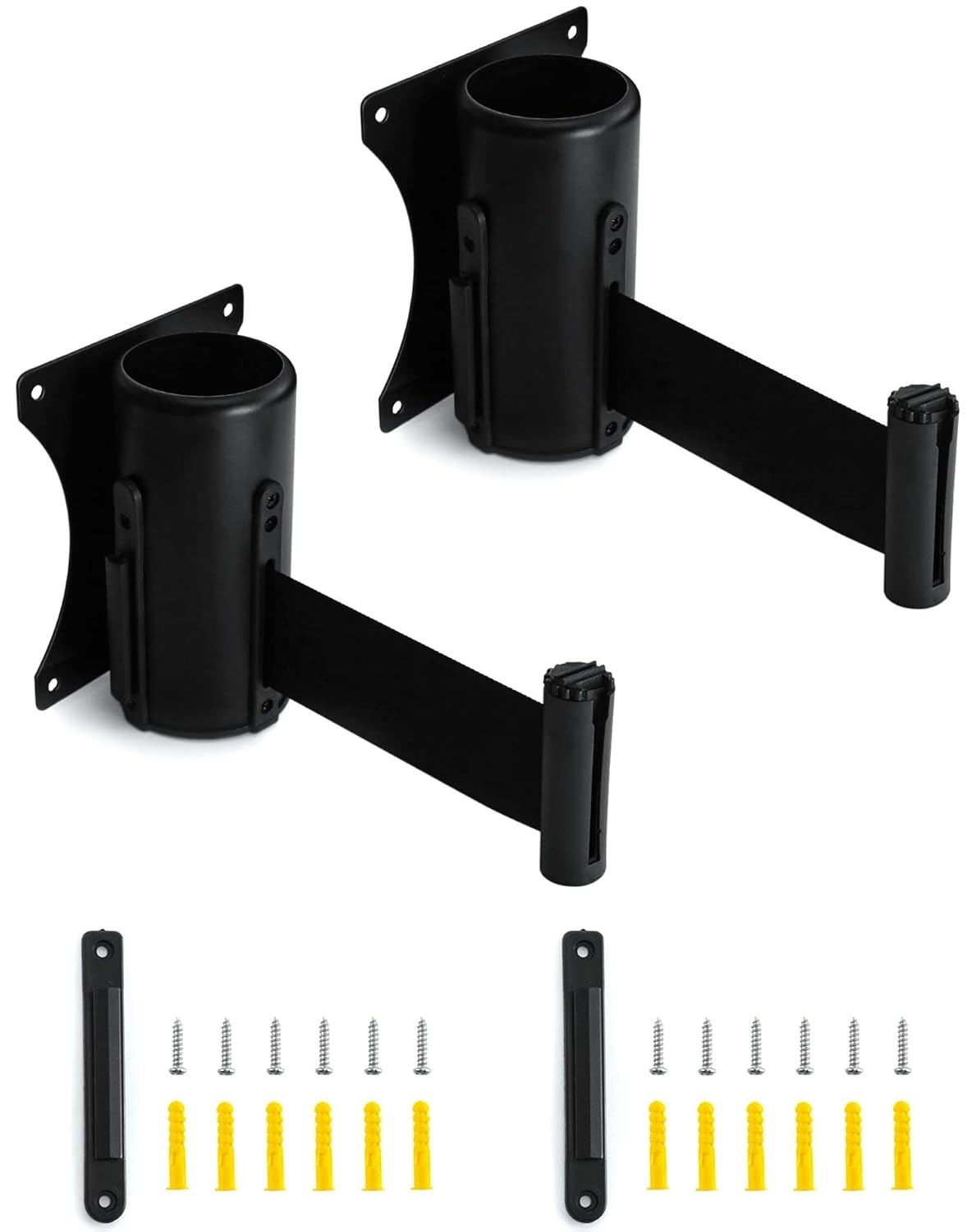Wall Mounted Retractable Belt Barrier 2 Pack with 10 Feet, Crowd Control for