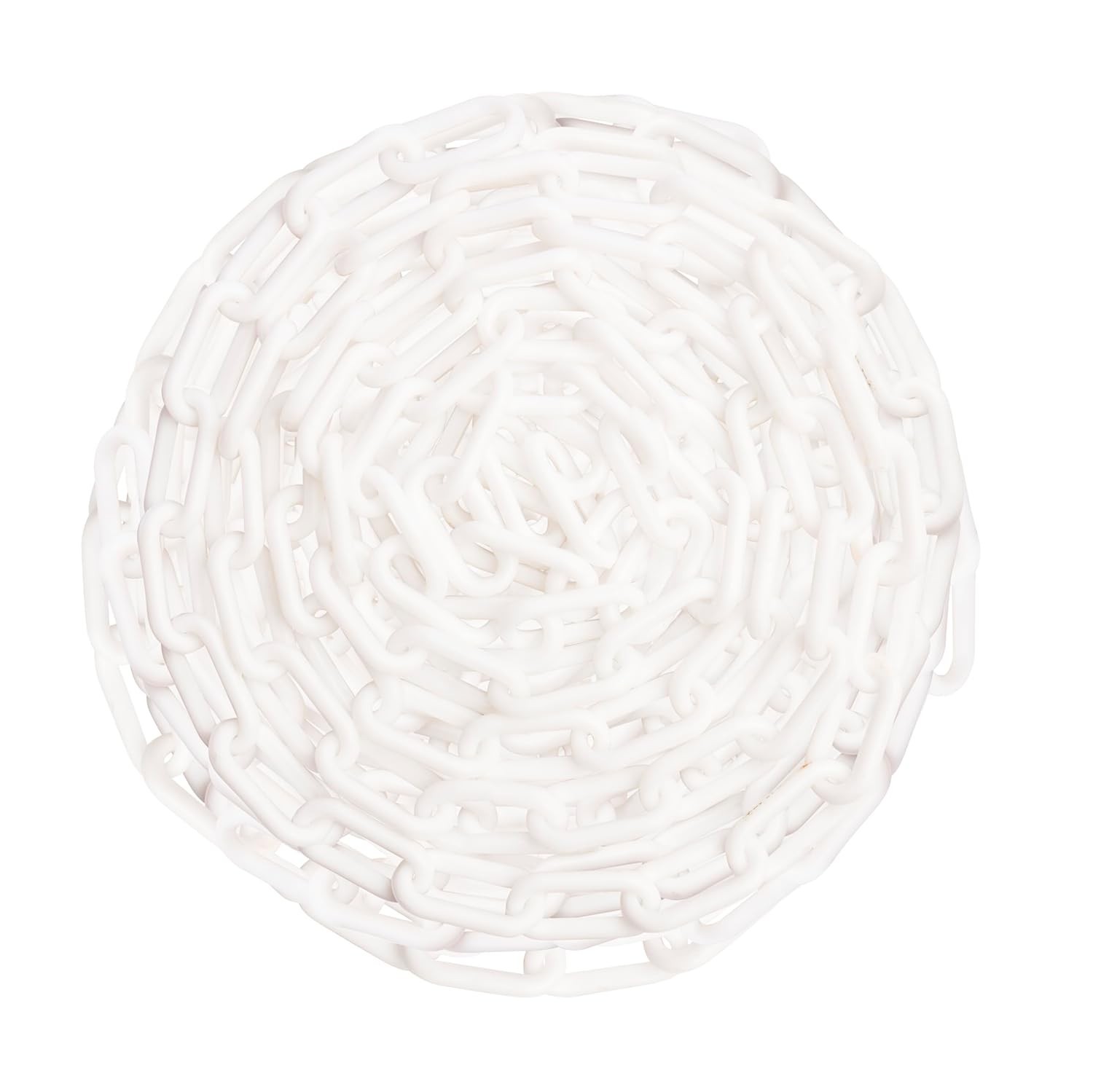 2″ x 10′ White Plastic Safety Chain ft. SunShield UV Resistant Technology