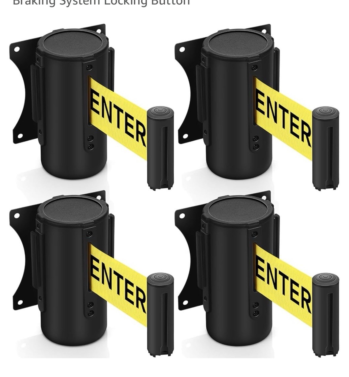 Sasylvia 4 Pcs Fixed Wall Mount Retractable Belt Barrier 10ft Crowd Control B…