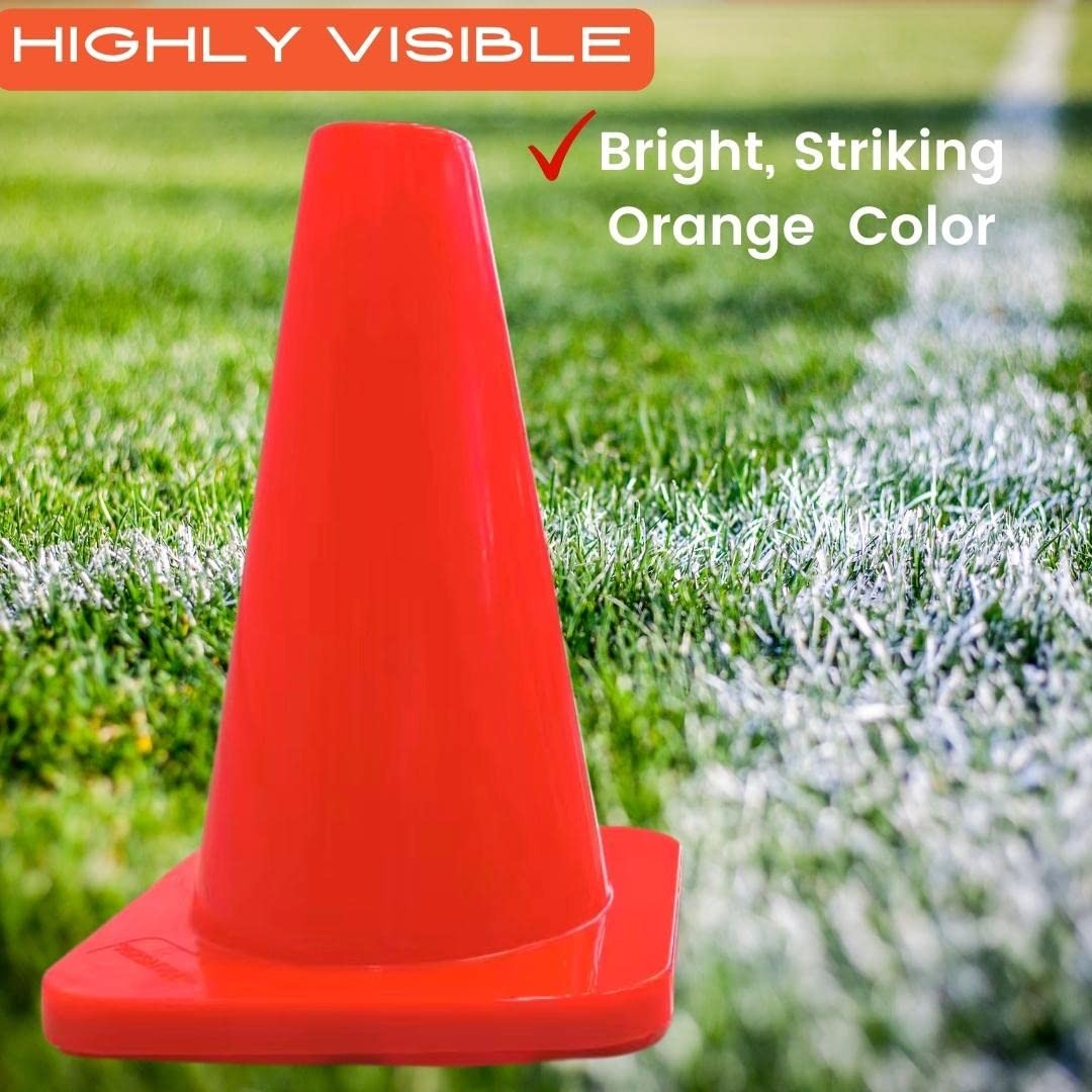 Versatyle 9in Heavy Duty Agility Training Cones for Soccer, Football, Basketb…
