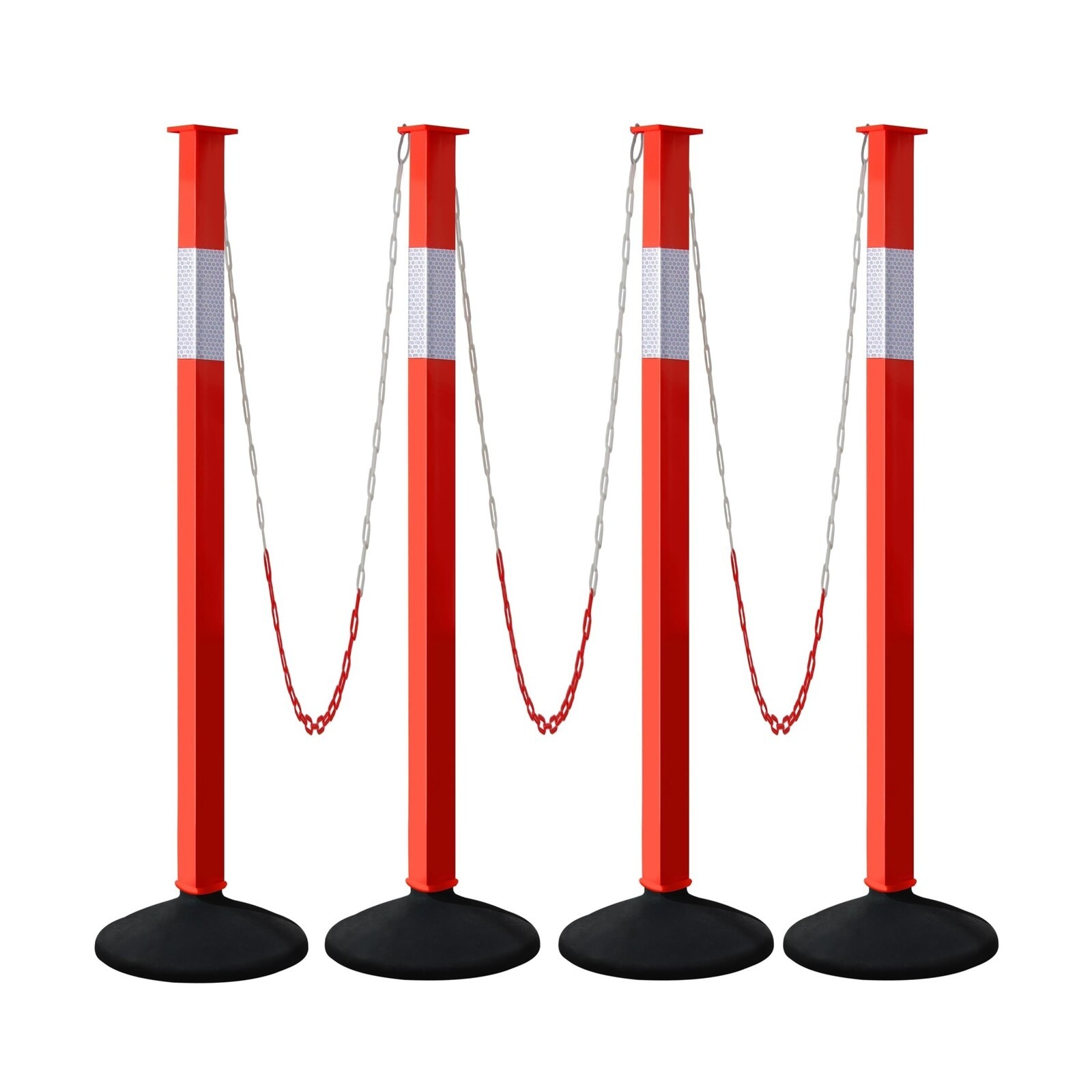 4 Pack Traffic Delineator Post Cones with Weighted Base & Reflective Collars,…