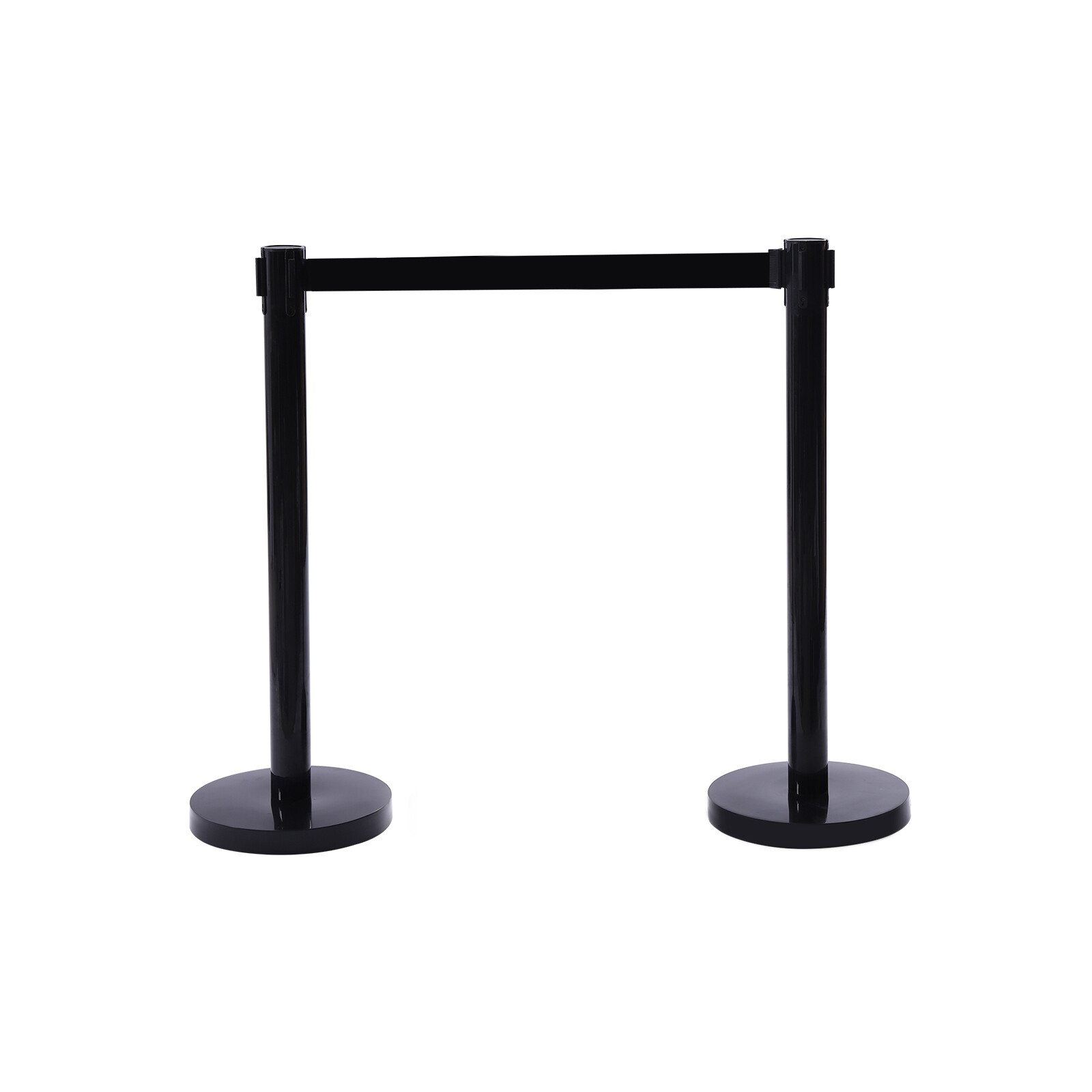 4* Black Retractable Belts Stanchion Post Event & Party Crowd Control 6.6ft Belt