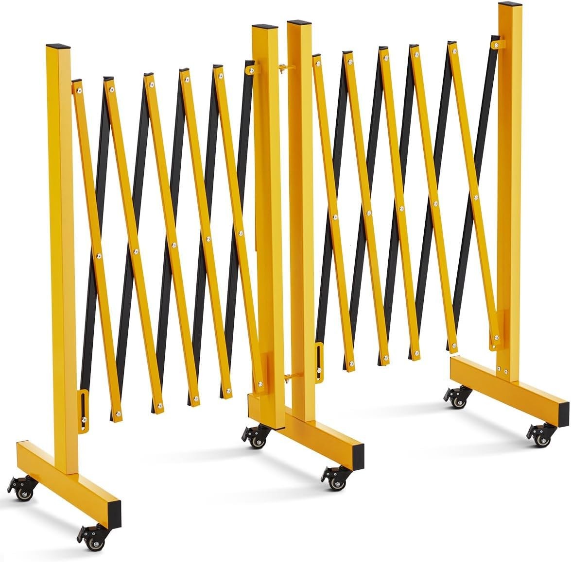 8/9/11/16/23FT Metal Expandable Barricade Gate Fold Safety Traffic Driveway