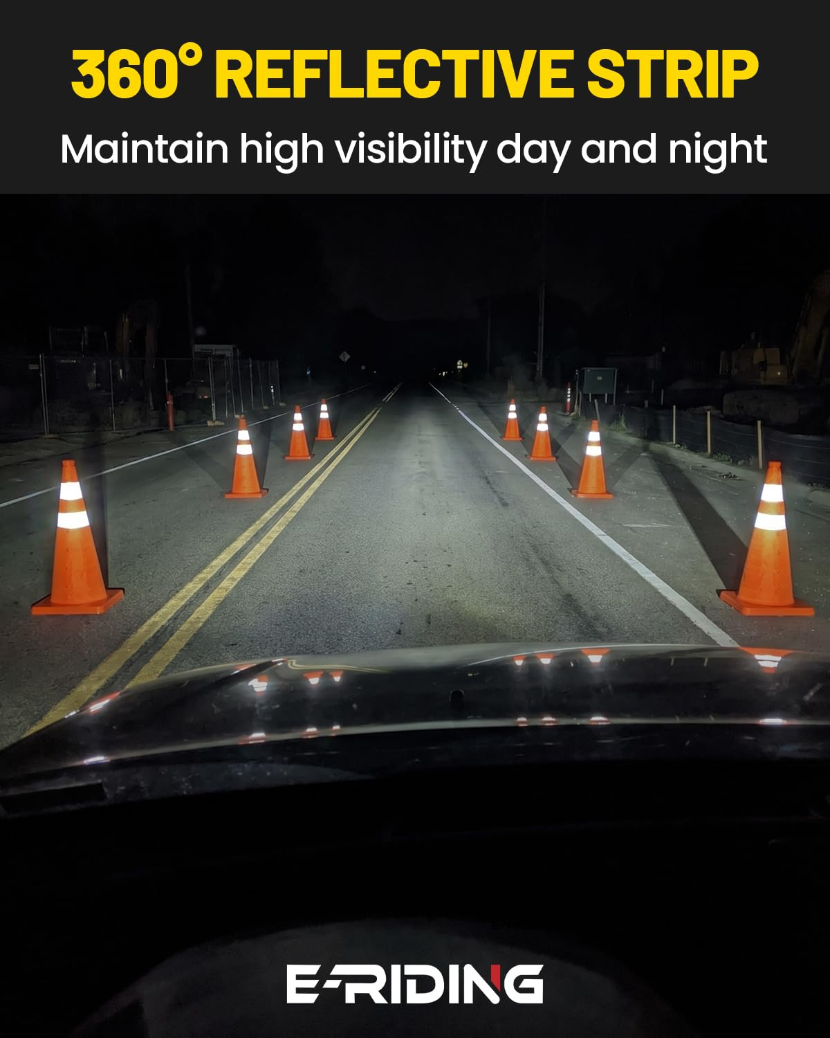 28 Inch 4 Pack Collapsible Traffic Cones, Pop-Up Orange Cones with 2 Reflective