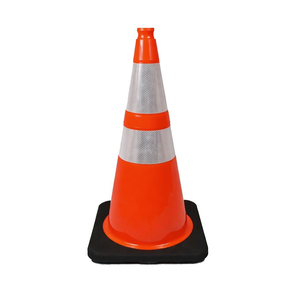 50029 28 Inch PVC 10lbs Traffic Cone with Dual-Reflective Bands – Orange