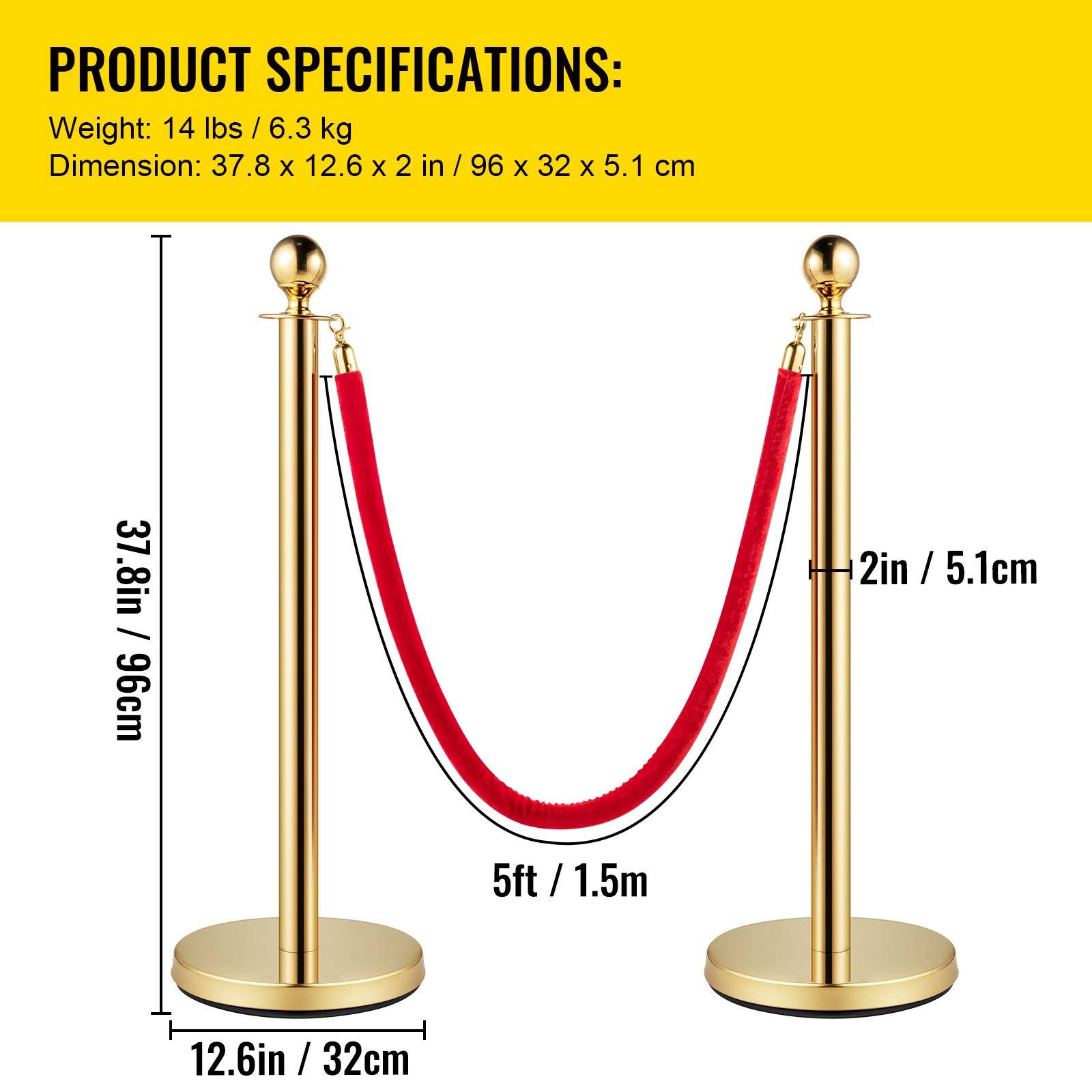 Uimoso Stainless Steel Crowd Control Stanchions