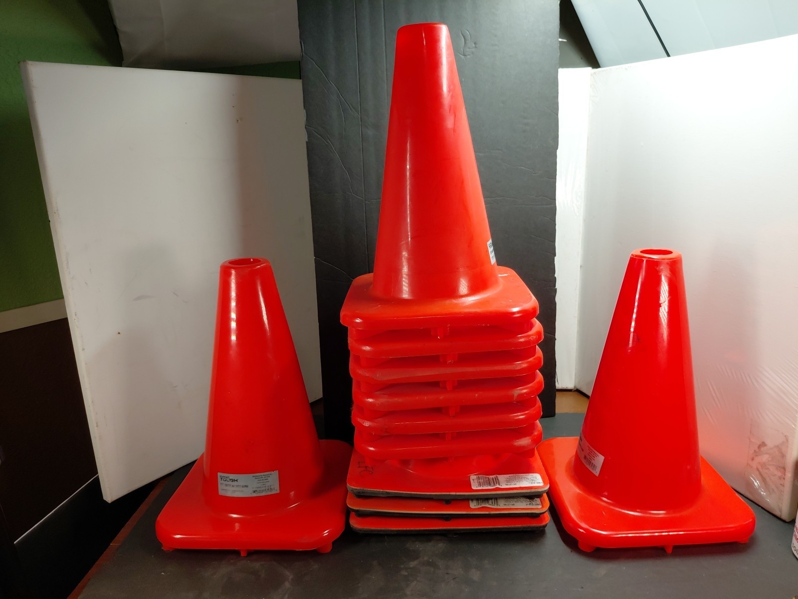 Lot Of 11 – 12″ Orange Traffic Cones Used