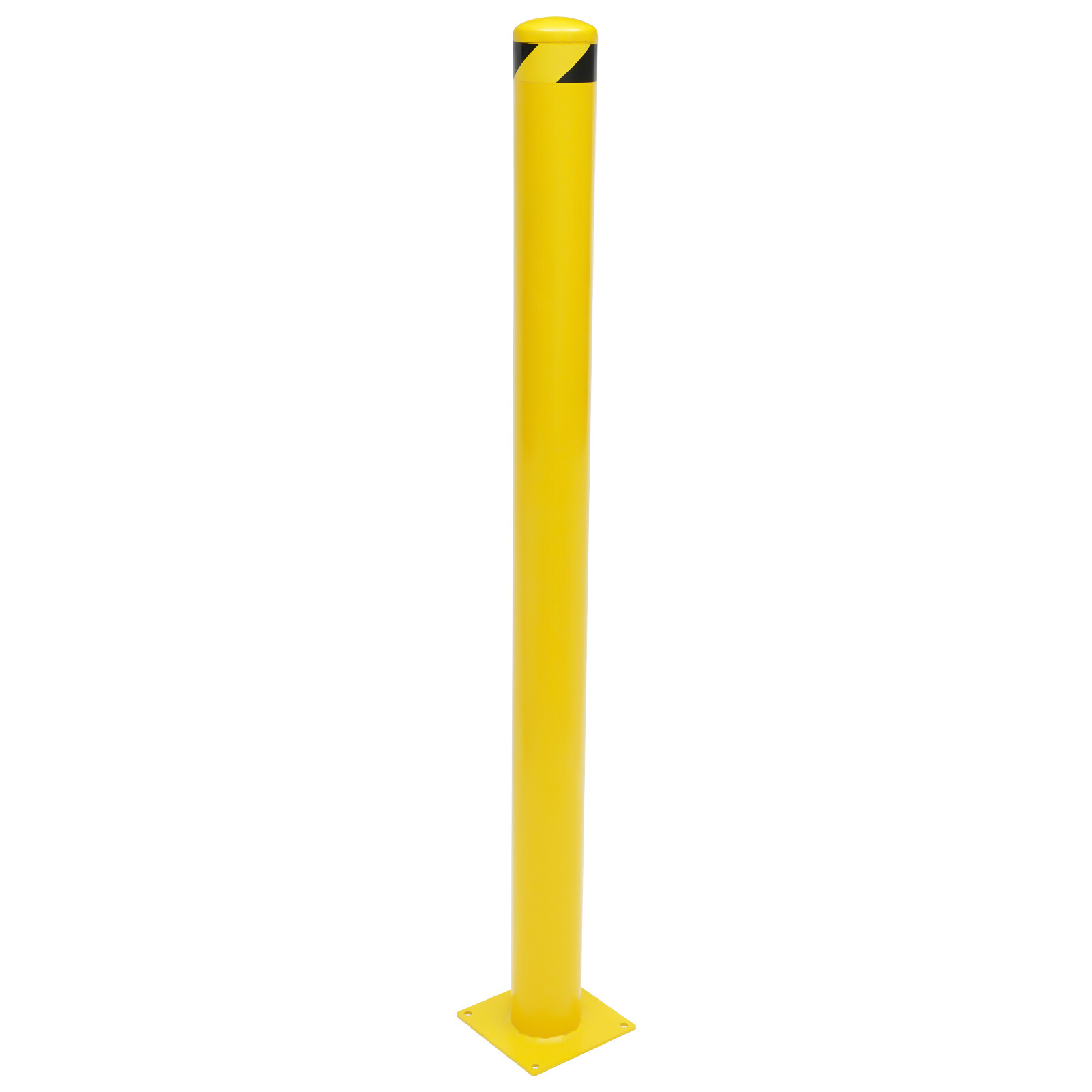 60 H 4.5 D Safety Bollard Post Yellow Powder Coat Pipe Steel Barrier W/4 Bolt