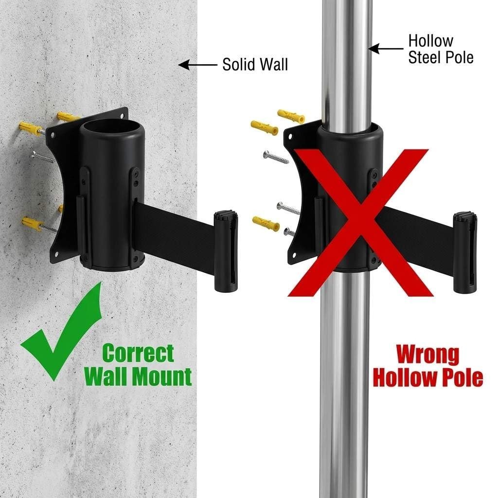 Wall Mounted Retractable Belt Barrier 2 Pack with 10 Feet, Crowd Control for