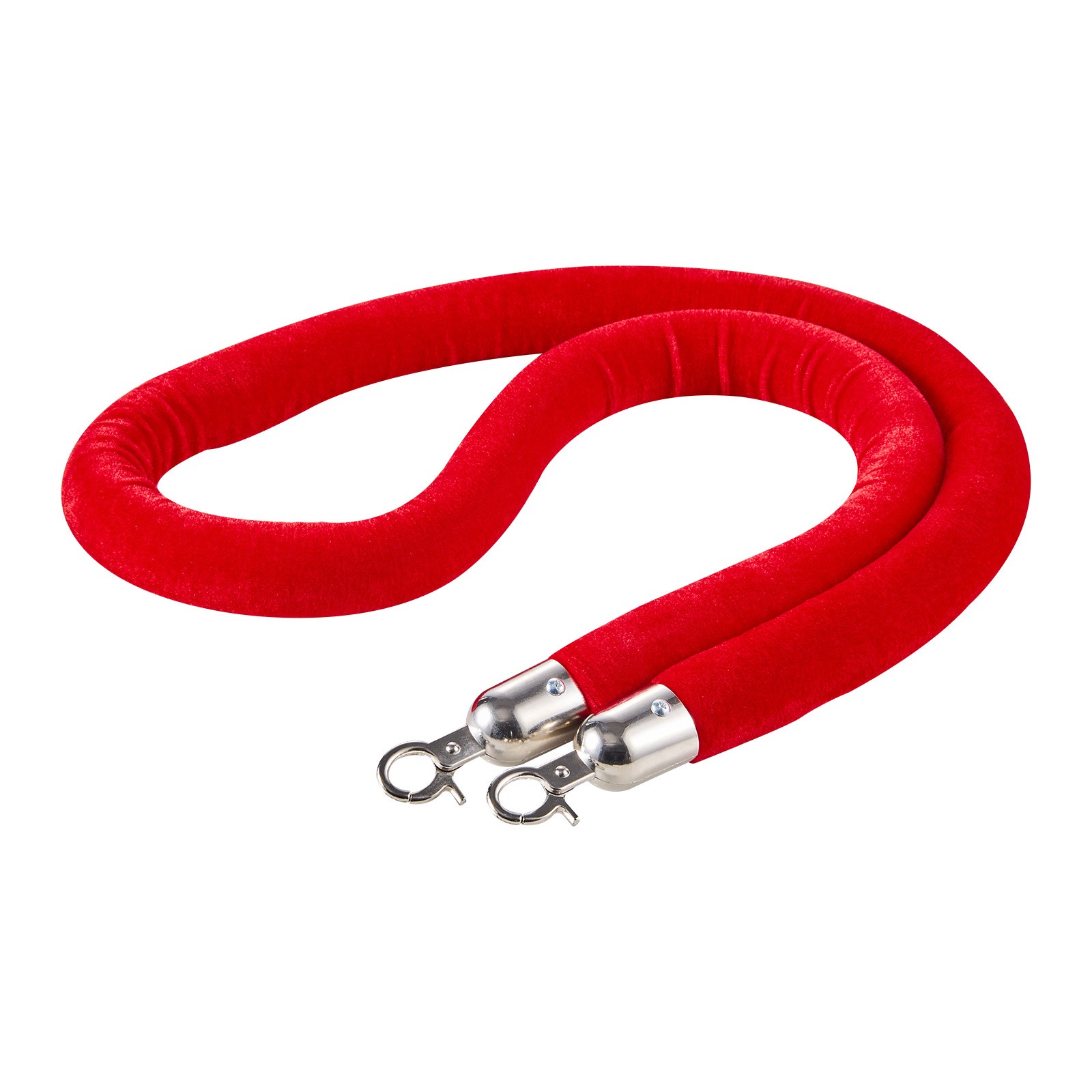 Uimoso 2 Pcs Red Velvet Barrier Ropes 5 ft with Silver Hooks for Stanchion Posts