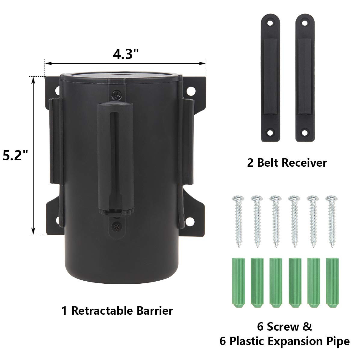 Wall Mount Retractable Belt 16 Foot Crowd Control Wall Barrier With Steel Case B