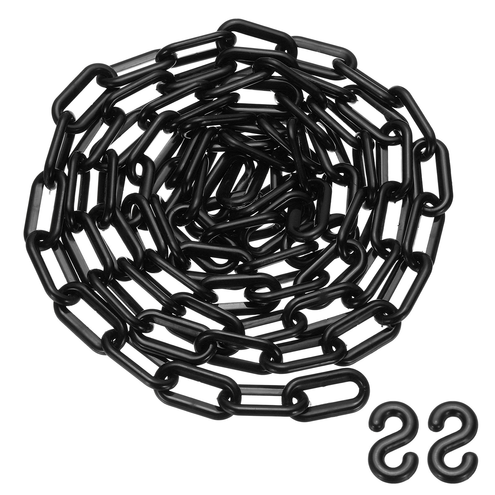 10 Feet Plastic Chain Link Safety Barrier Chain 1×2 Inch Buckle Black