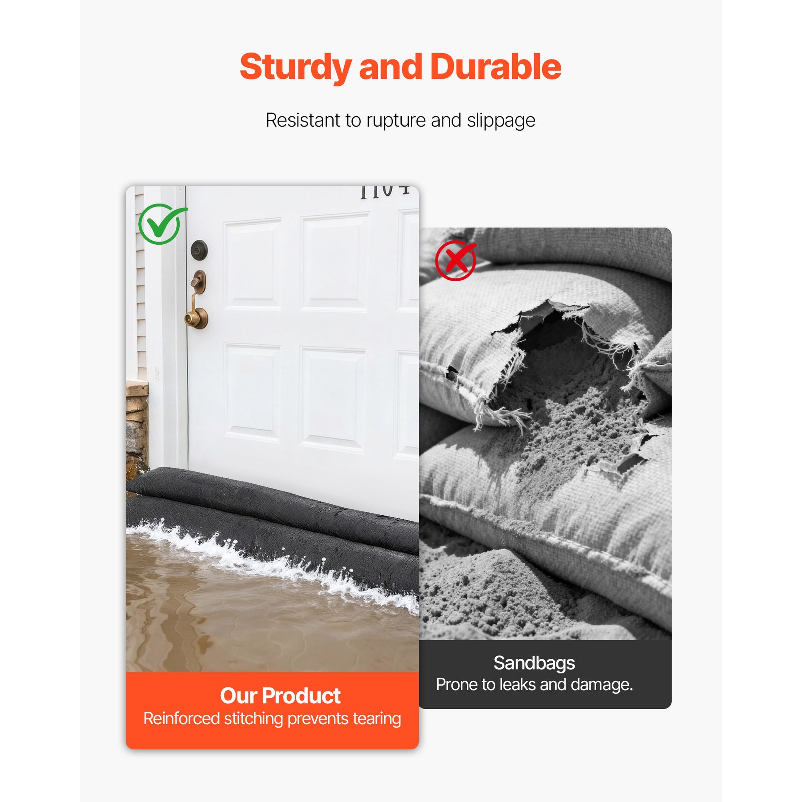 Uimoso Flood Barrier 1.6 x 1.4 ft Reusable Flood Bags Activated by Water 8 Pack